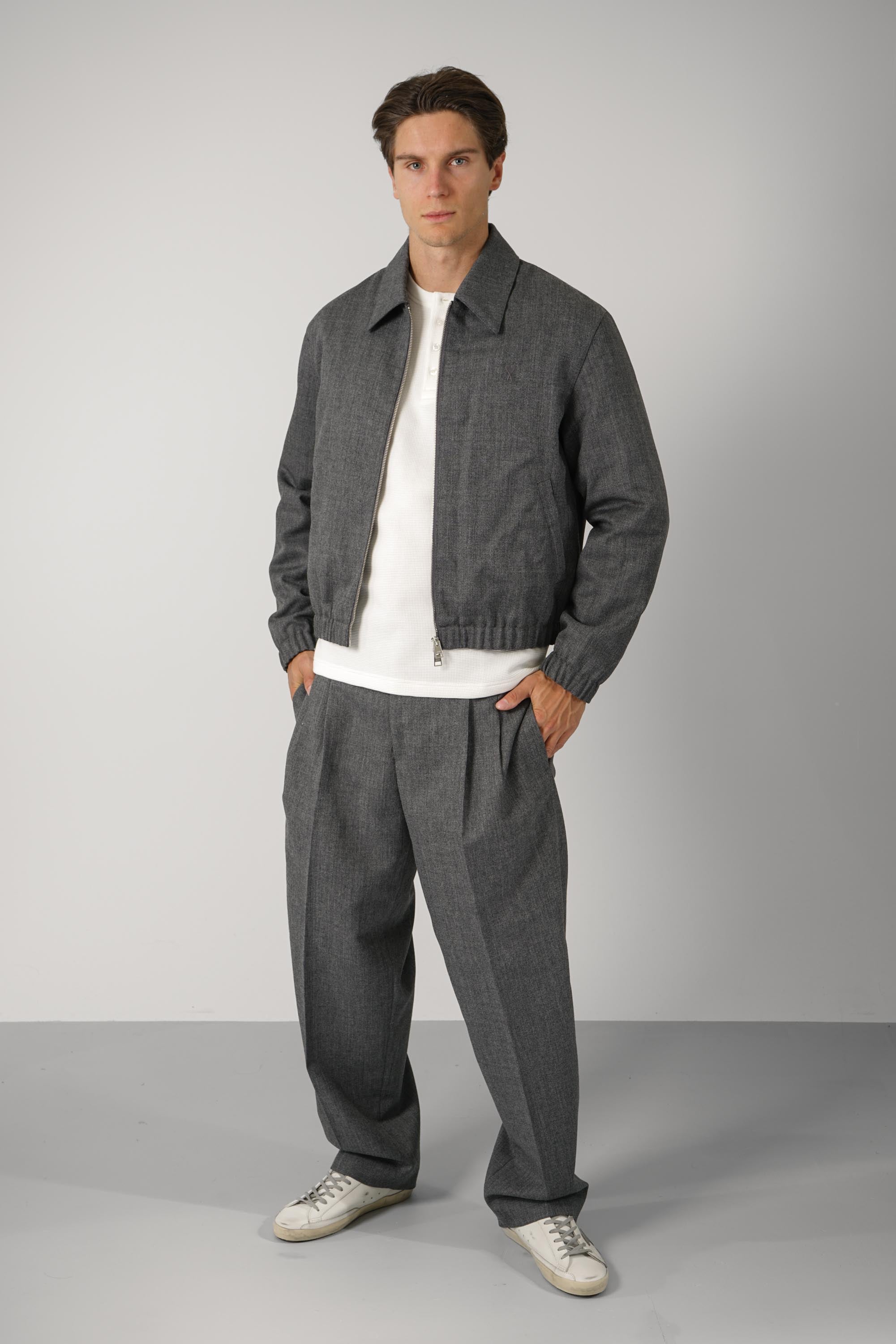 Ami de Coeur Padded Zipped Jacket – Carbon Grey