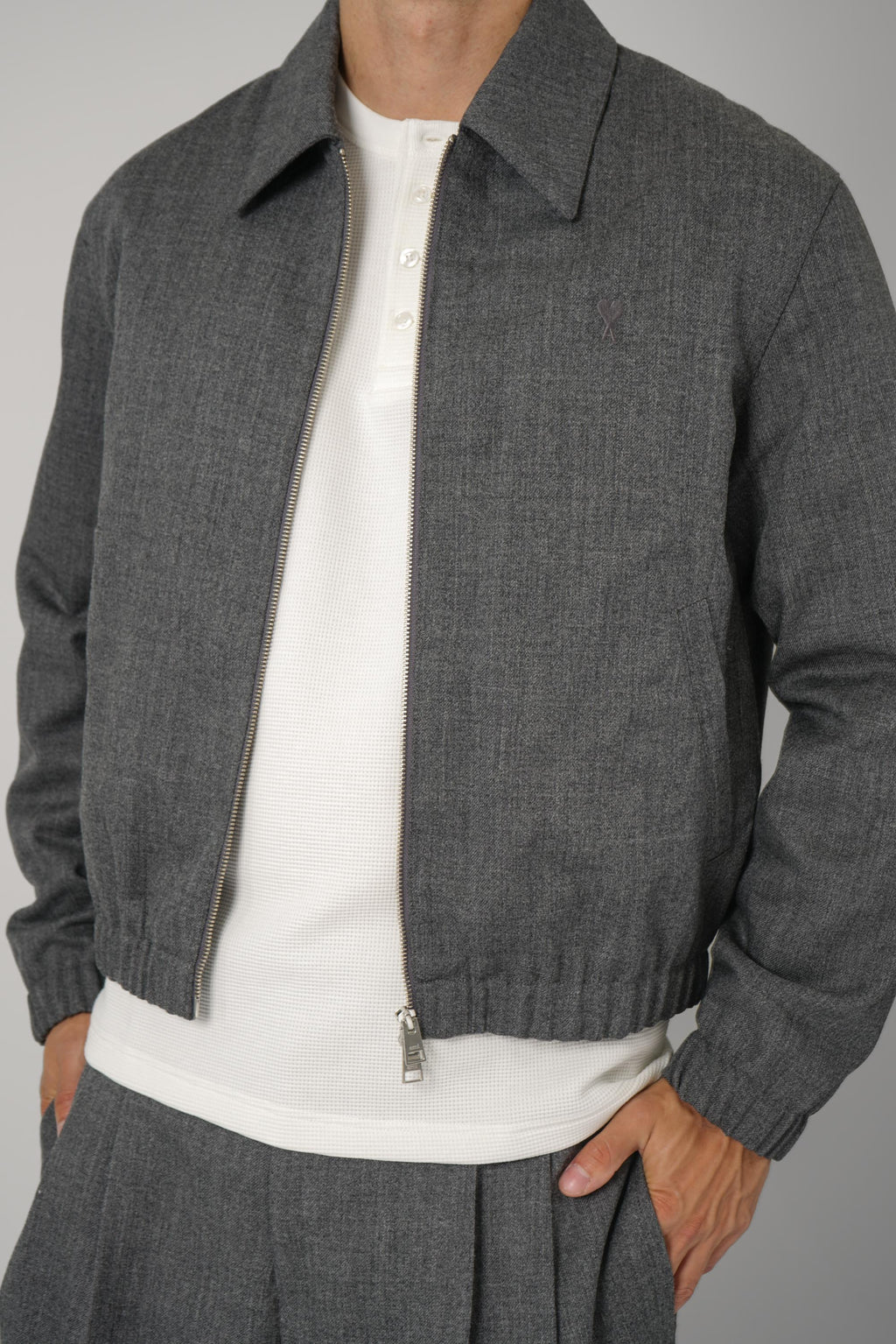 Ami de Coeur Padded Zipped Jacket – Carbon Grey
