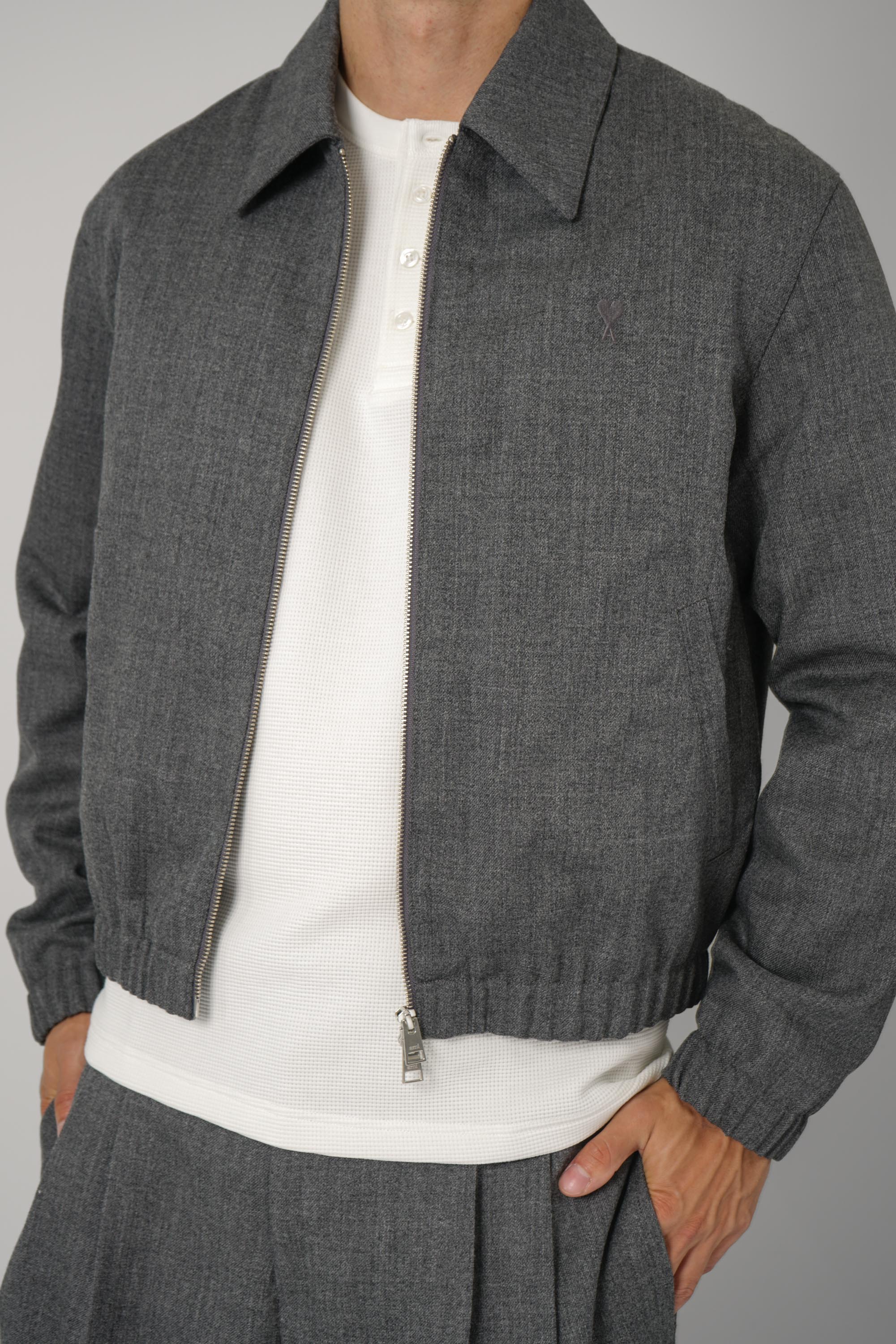 Ami de Coeur Padded Zipped Jacket – Carbon Grey
