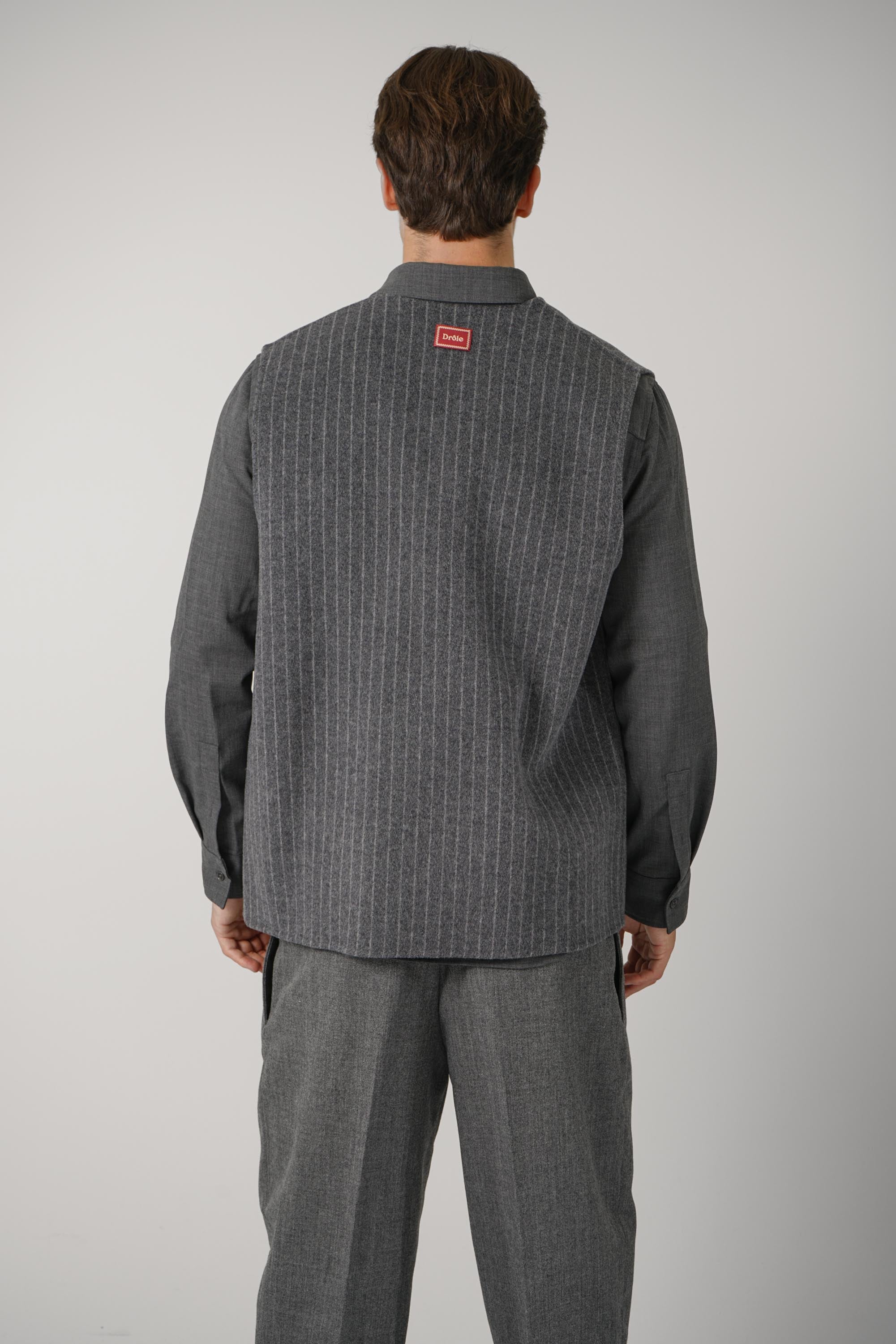 Wool Pinstripe Vest