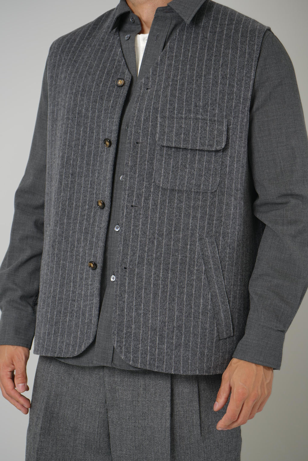 Wool Pinstripe Vest