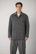 Wool Pinstripe Overshirt