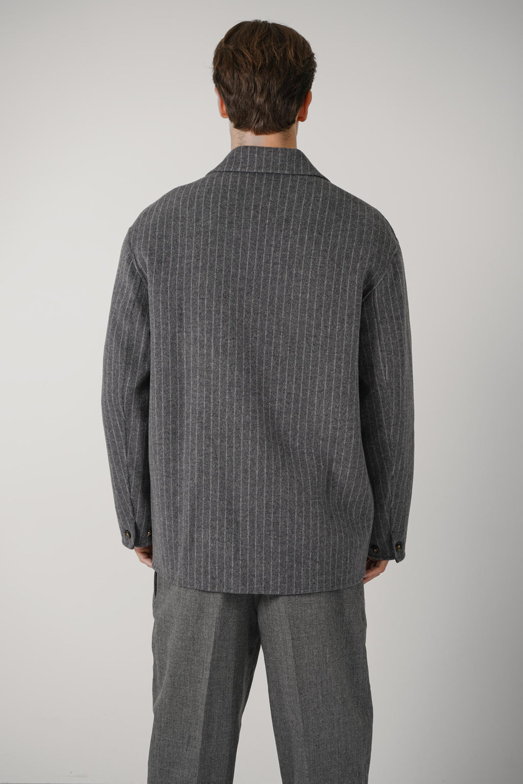Wool Pinstripe Overshirt