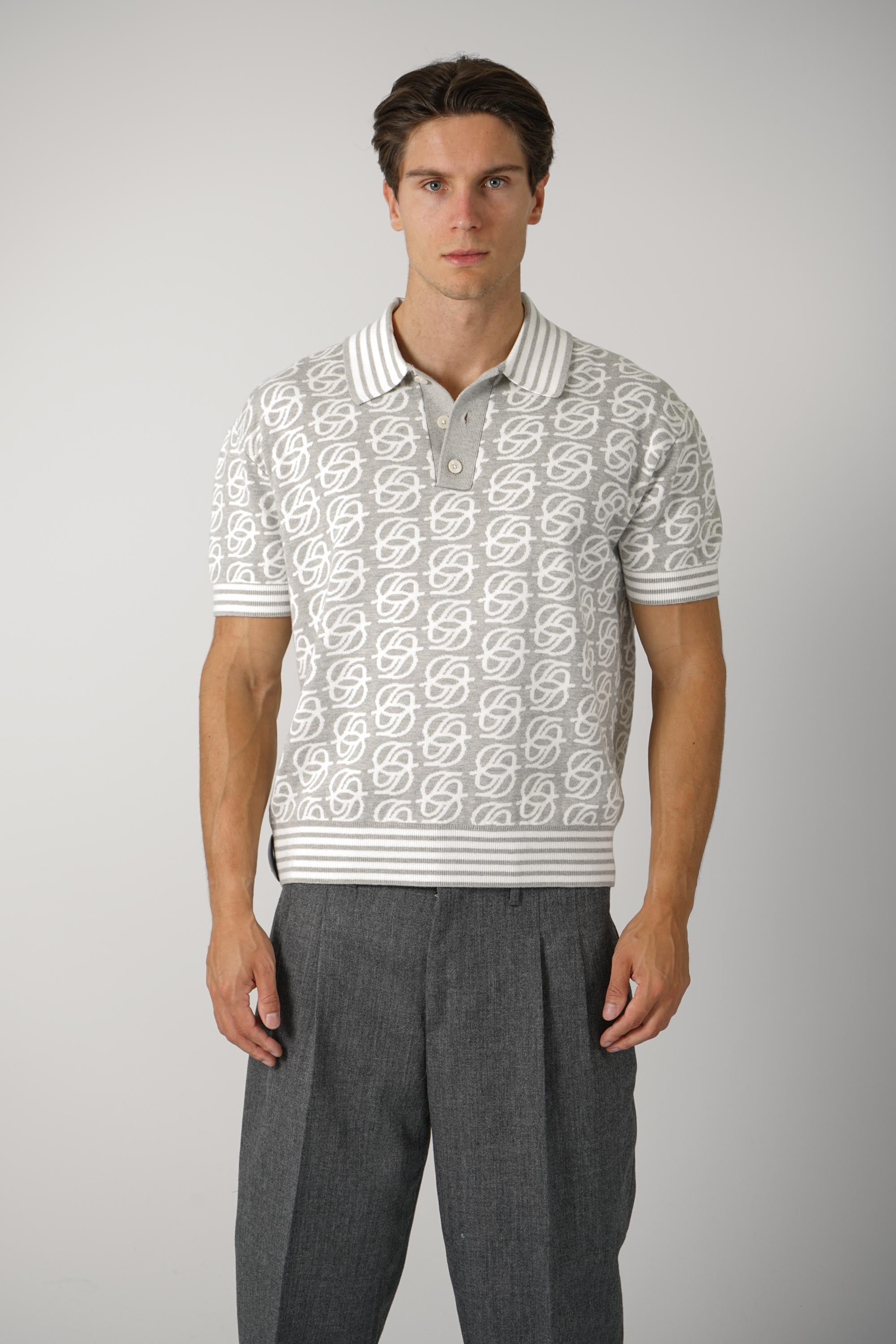 D Mirror Monogram Knit Polo