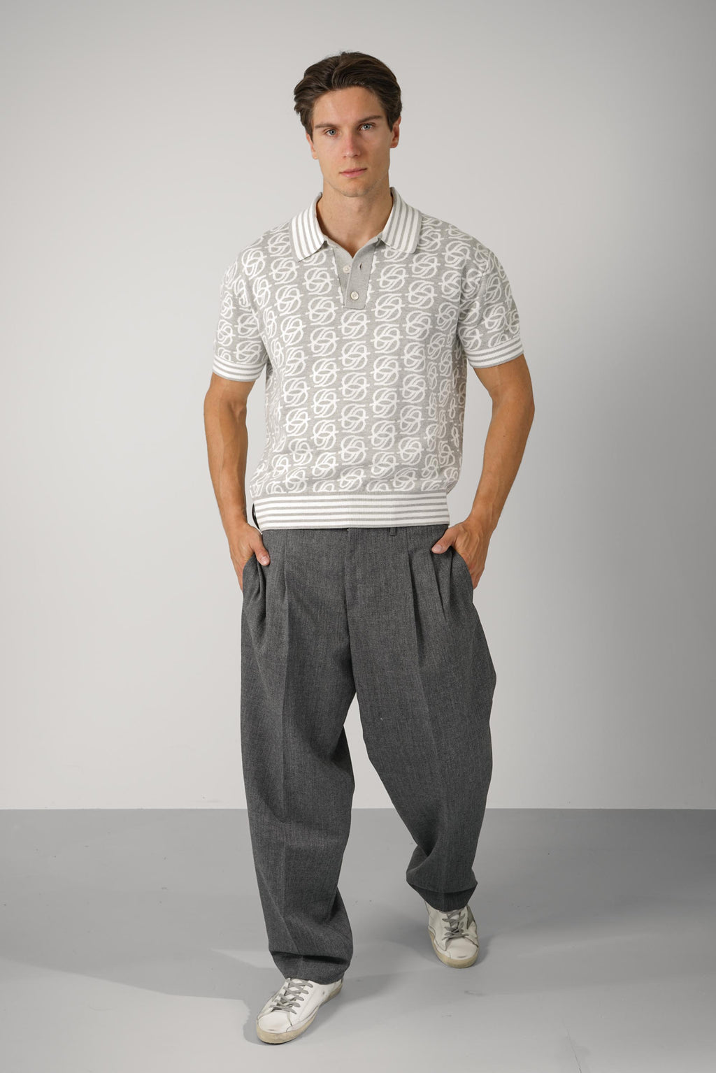 D Mirror Monogram Knit Polo