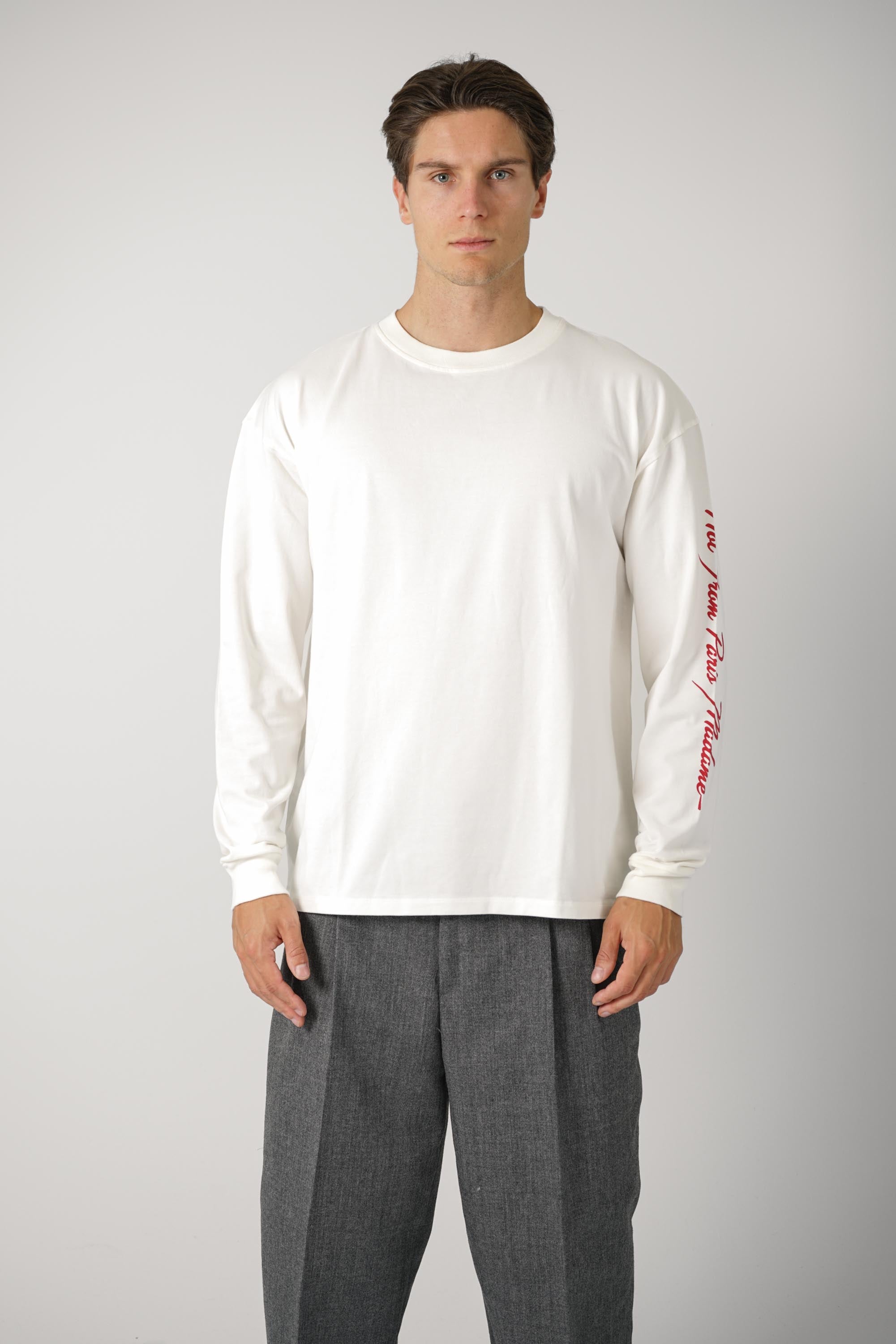 Slogan Longsleeve T-Shirt – Burgundy