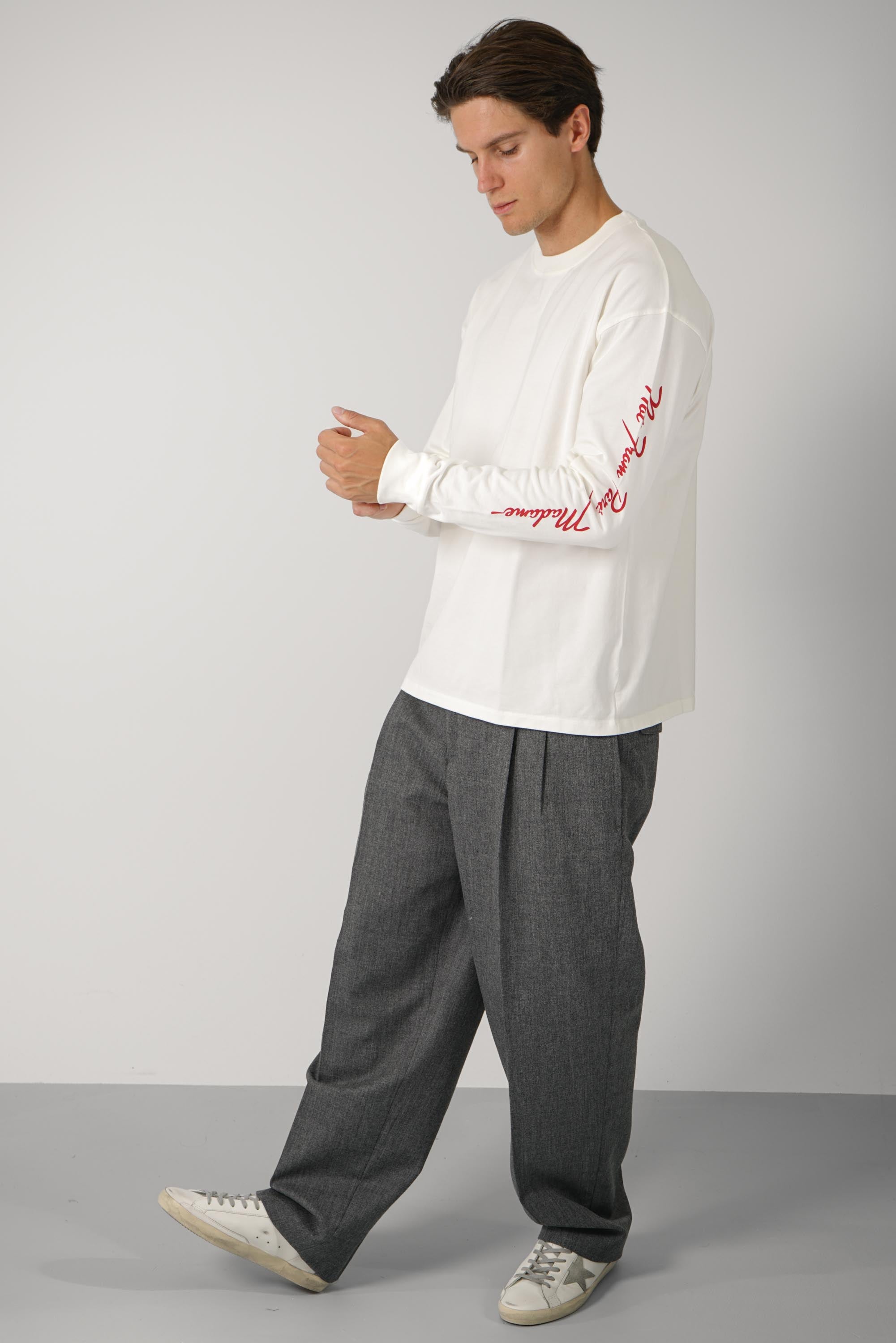 Slogan Longsleeve T-Shirt – Burgundy