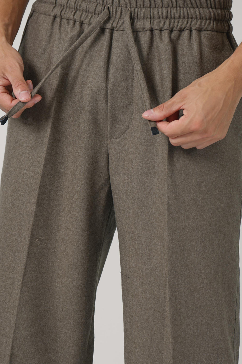 Elastic Waist Flannel Pants