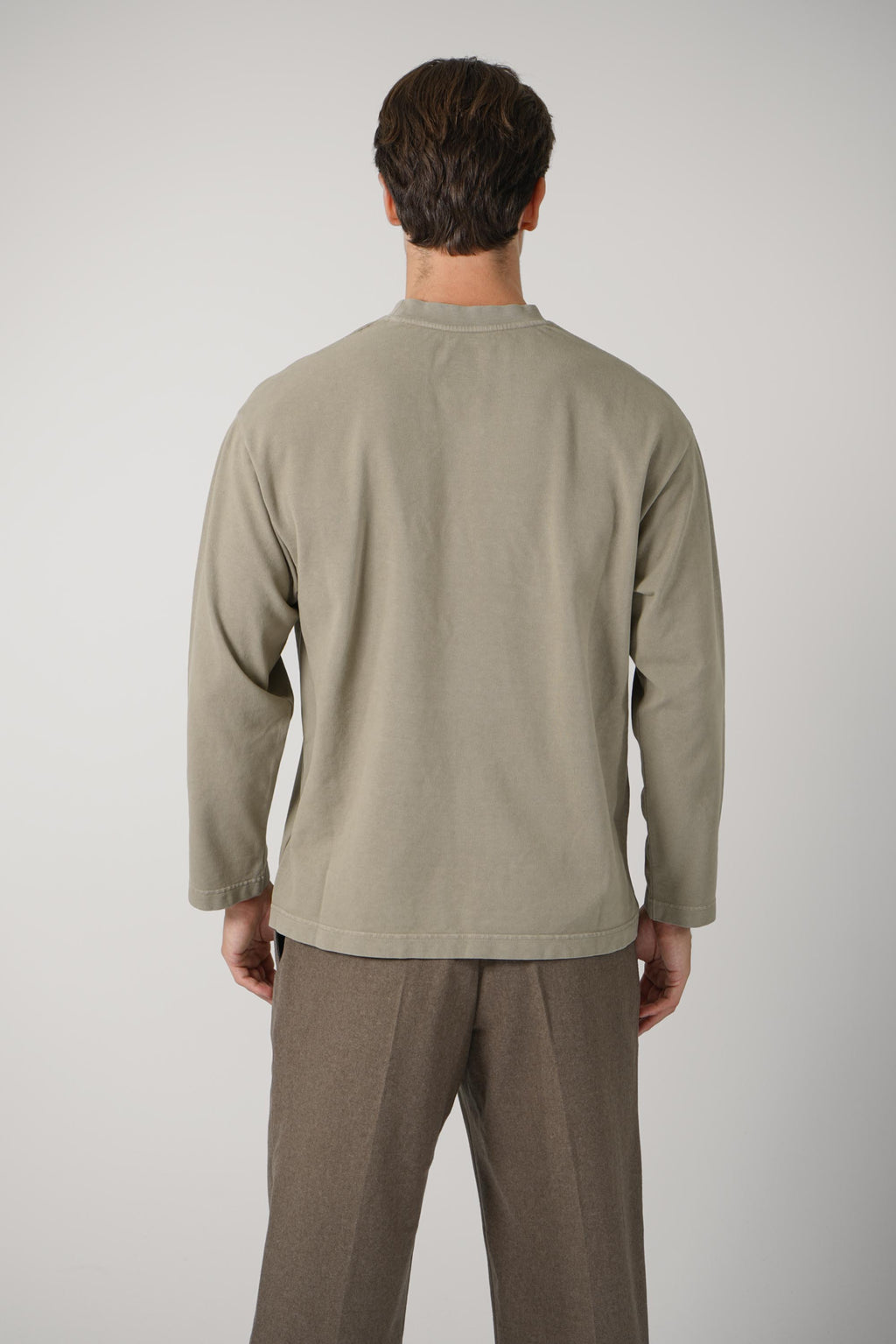 Embroidered Logo Long Sleeve – Army Green