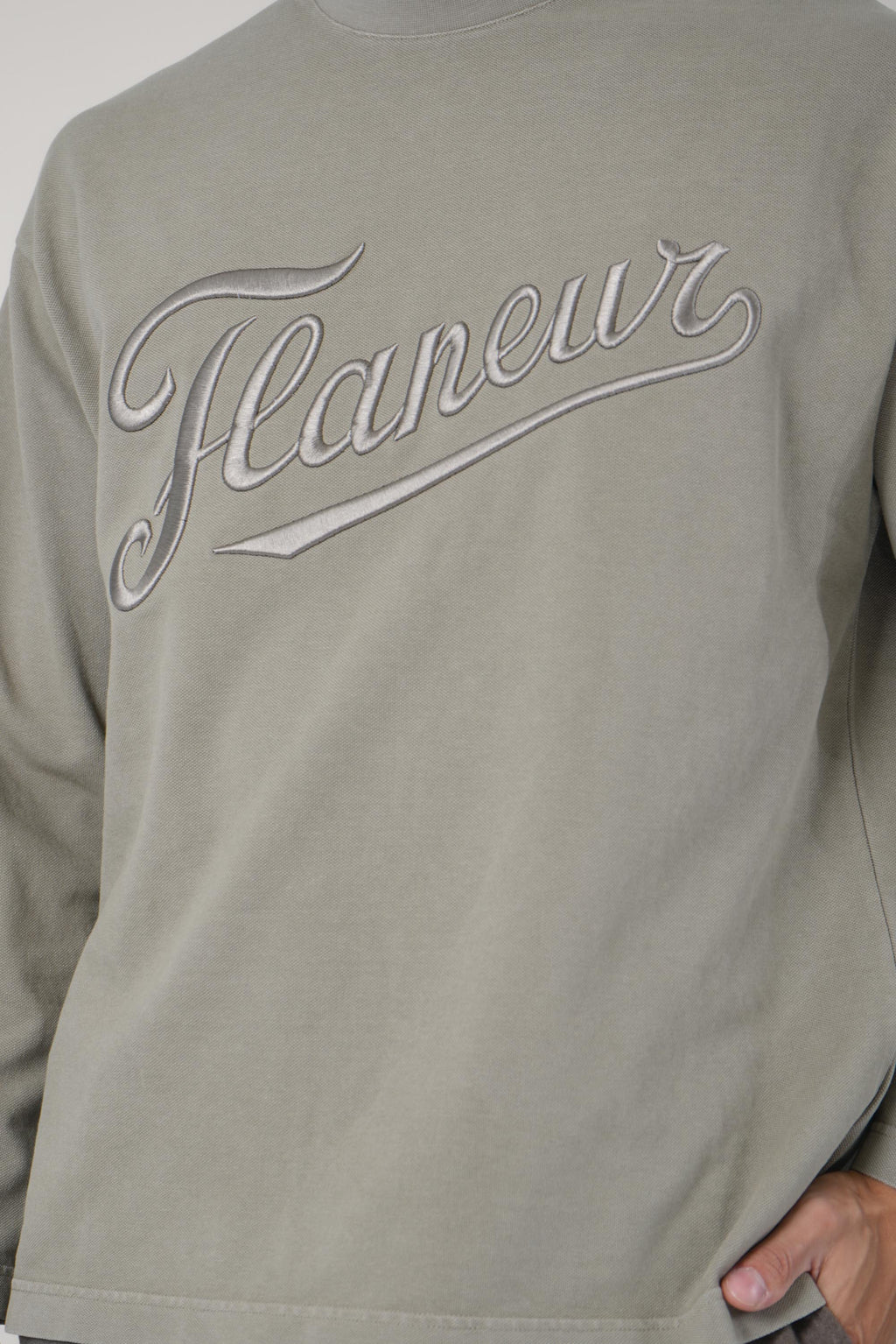 Embroidered Logo Long Sleeve – Army Green