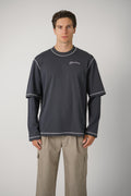 Signature Outline Layered Long Sleeve – Black