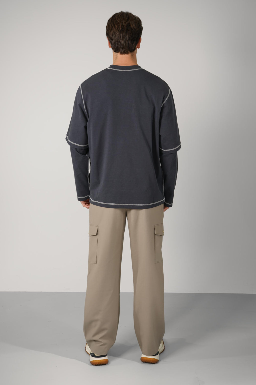 Signature Outline Layered Long Sleeve – Black