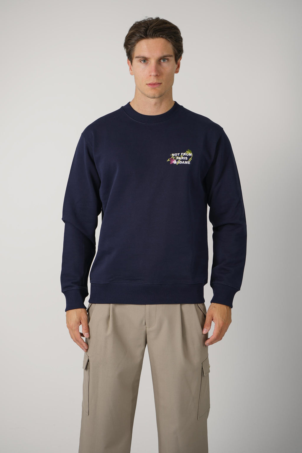 Vine Embroidered Slogan Sweatshirt