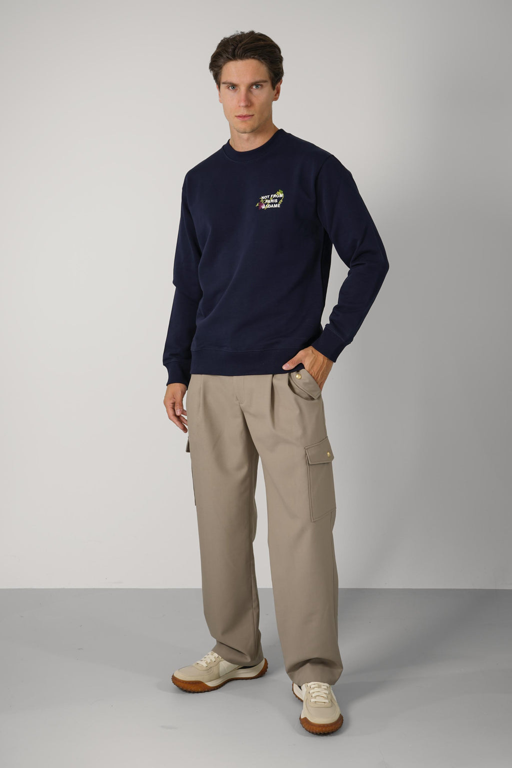 Vine Embroidered Slogan Sweatshirt