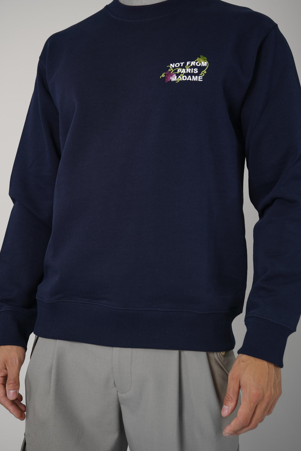 Vine Embroidered Slogan Sweatshirt