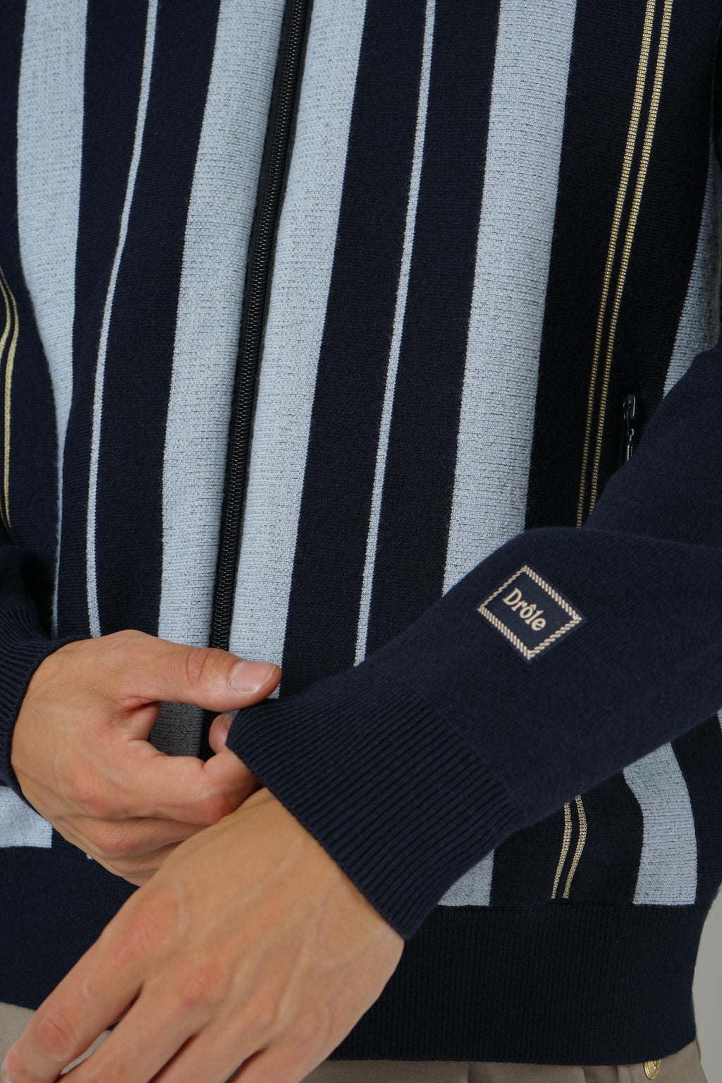 Striped Zipped Knit Jacket