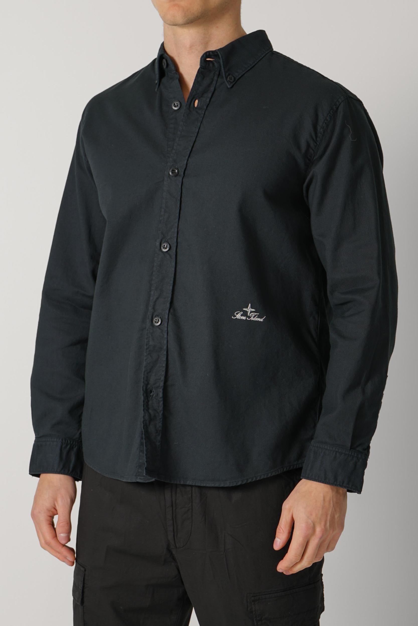 1100004 Stone Island Stella Cotton Overshirt Black