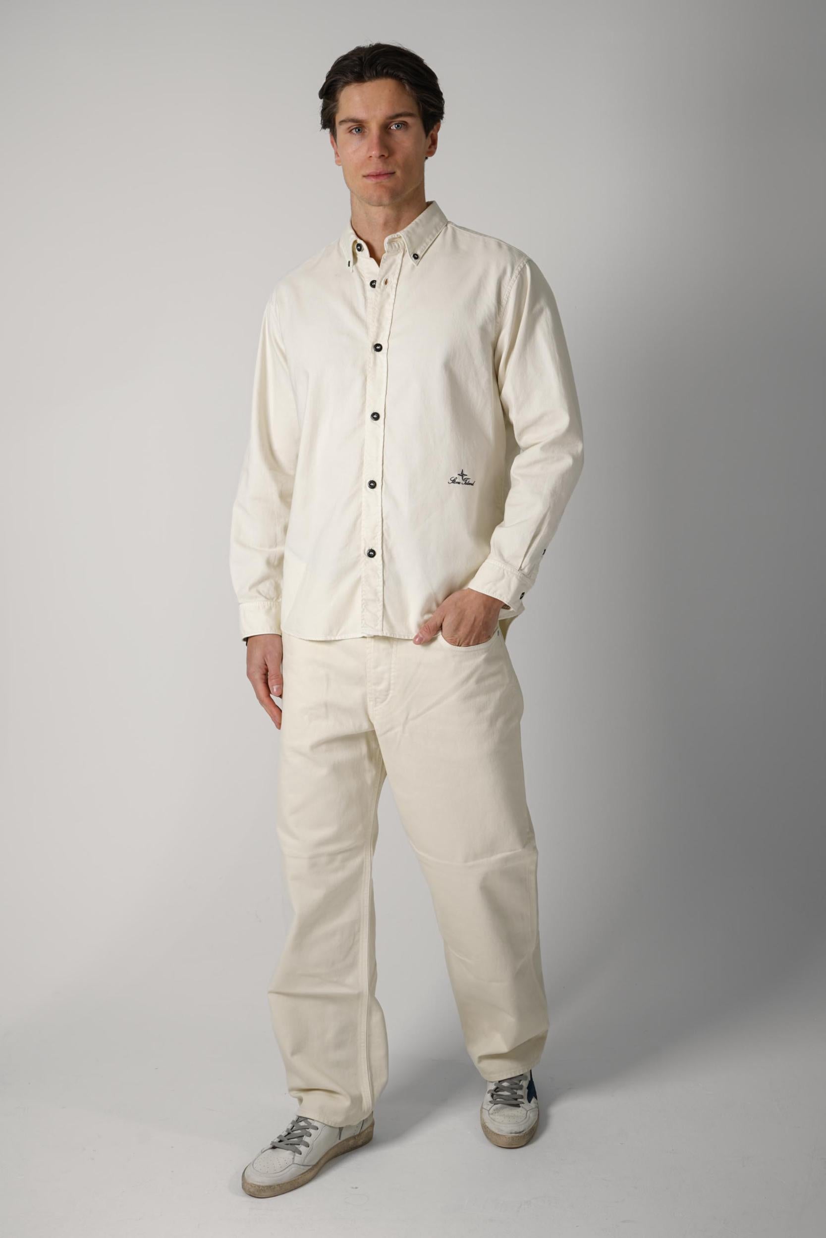 110004 Stone Island Stella Cotton Overshirt Off White