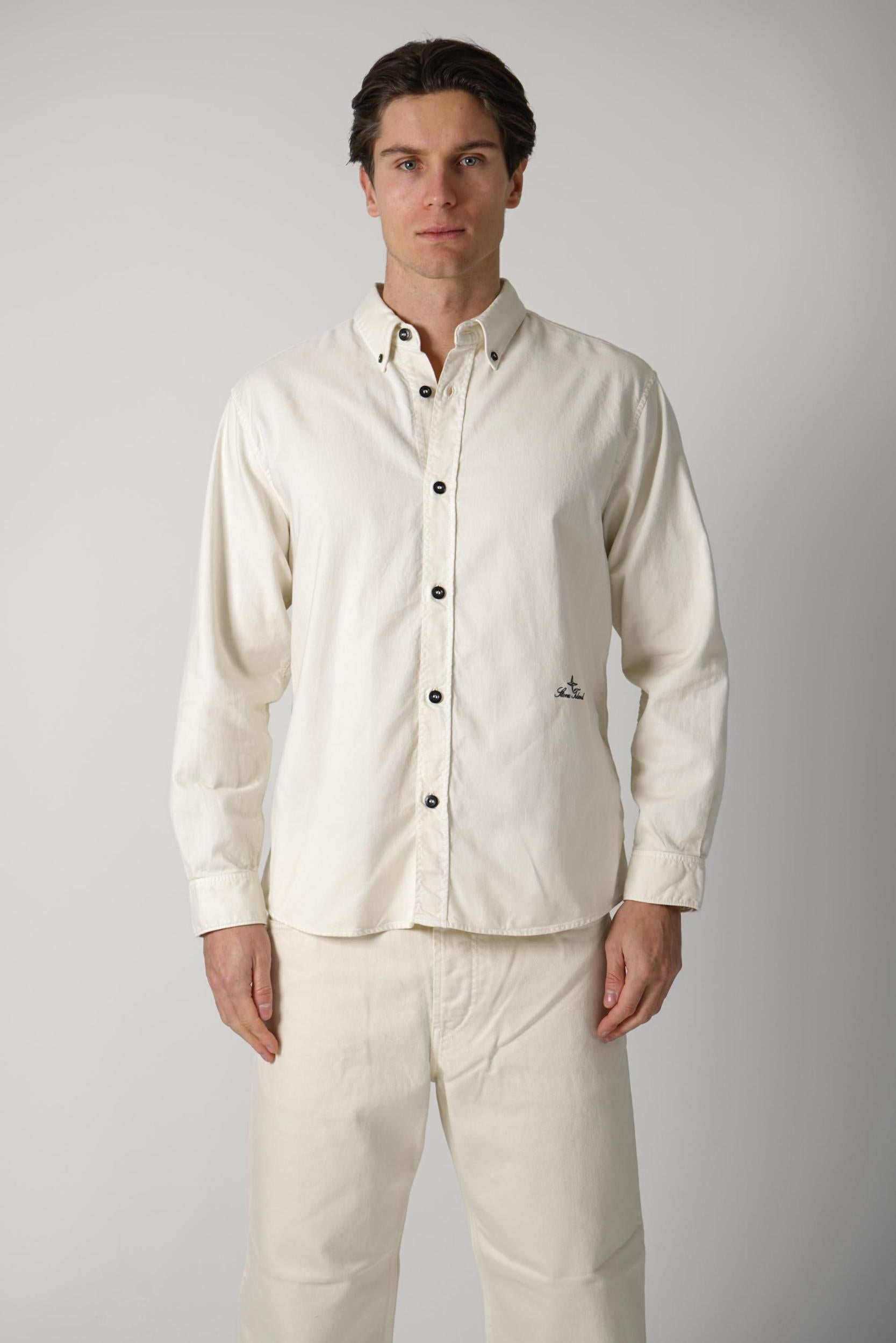 110004 Stone Island Stella Cotton Overshirt Off White