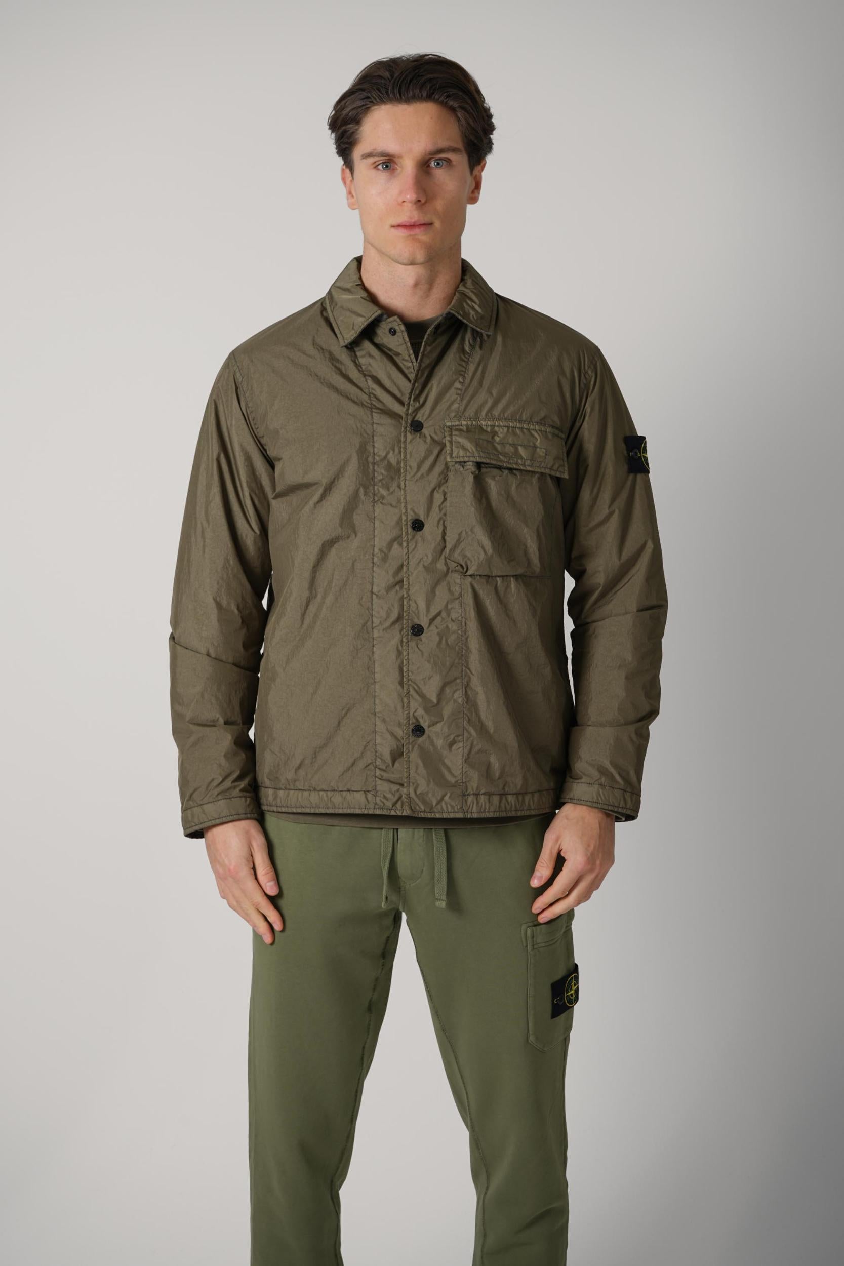 1200002 Stone Island Crinkle Rep Jacket Military Green
