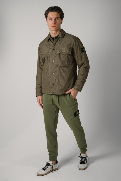 1200002 Stone Island Crinkle Rep Jacket Military Green