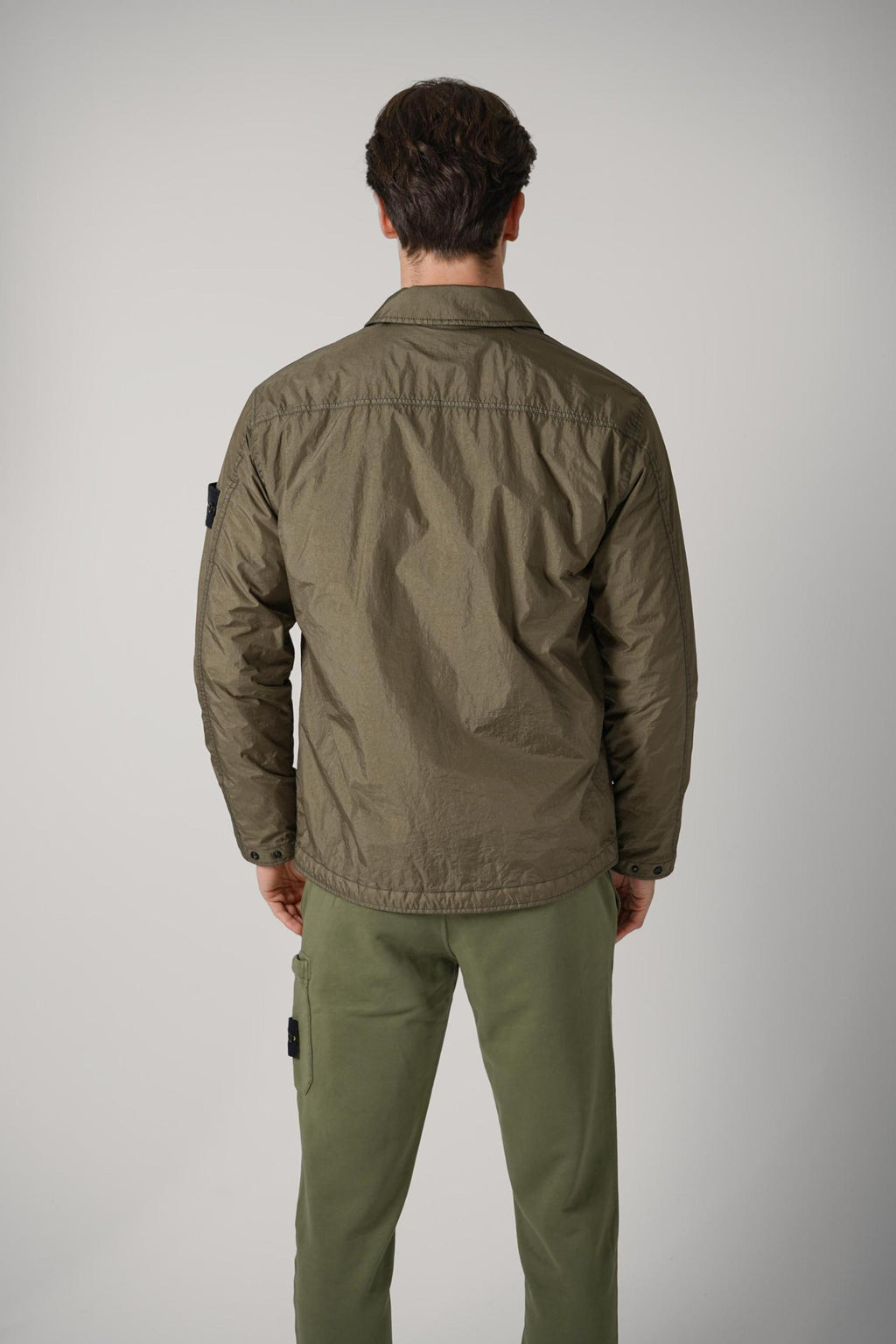 1200002 Stone Island Crinkle Rep Jacket Military Green