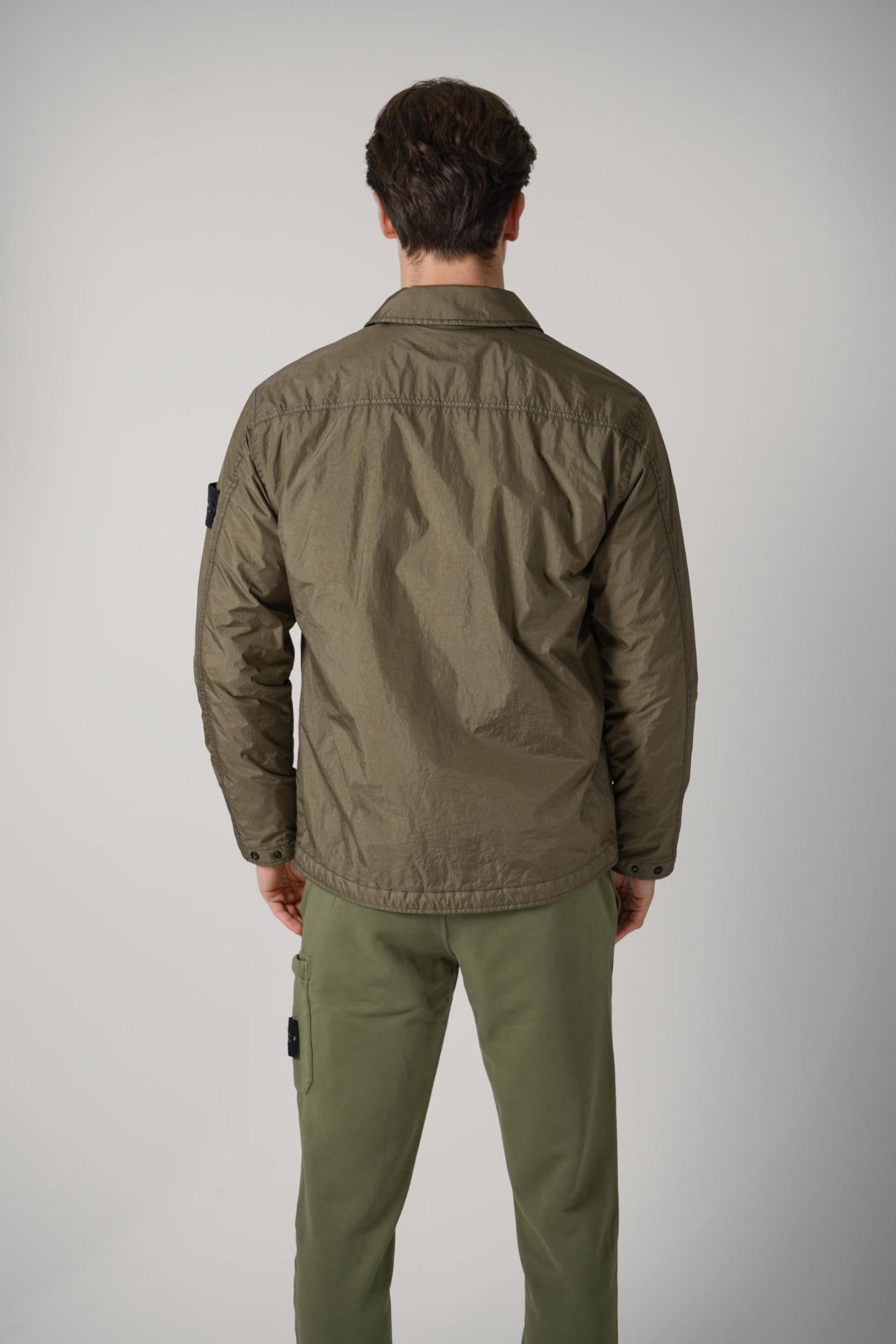 1200002 Stone Island Crinkle Rep Jacket Military Green