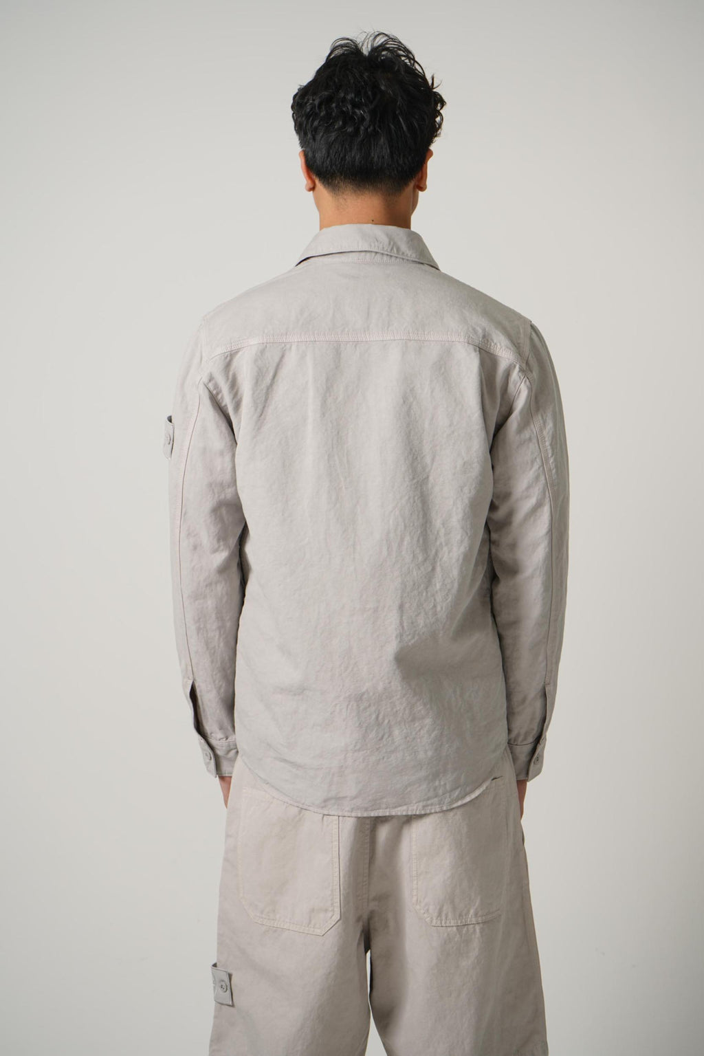 1200012 Stone Island Ghost Linen Canvas Overshirt Regualr Fit Dust Grey