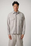 1200012 Stone Island Ghost Linen Canvas Overshirt Regualr Fit Dust Grey