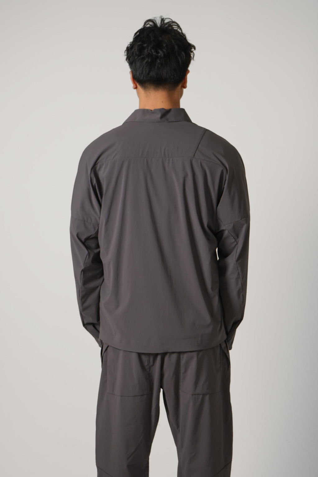 1200016 Stone Island Stellina Comfort-Fit Zip Up Overshirt Charcoal Grey