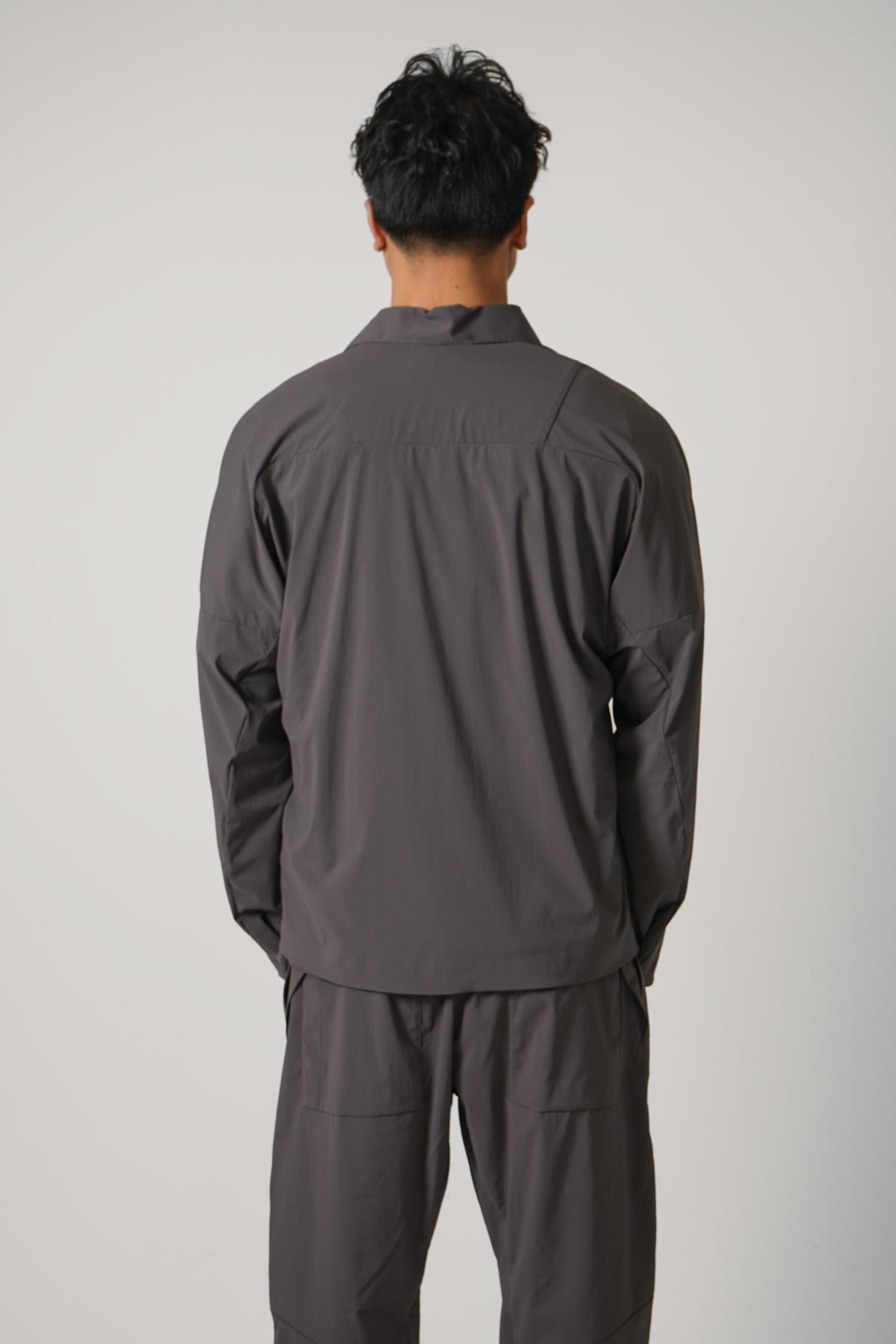 1200016 Stone Island Stellina Comfort-Fit Zip Up Overshirt Charcoal Grey