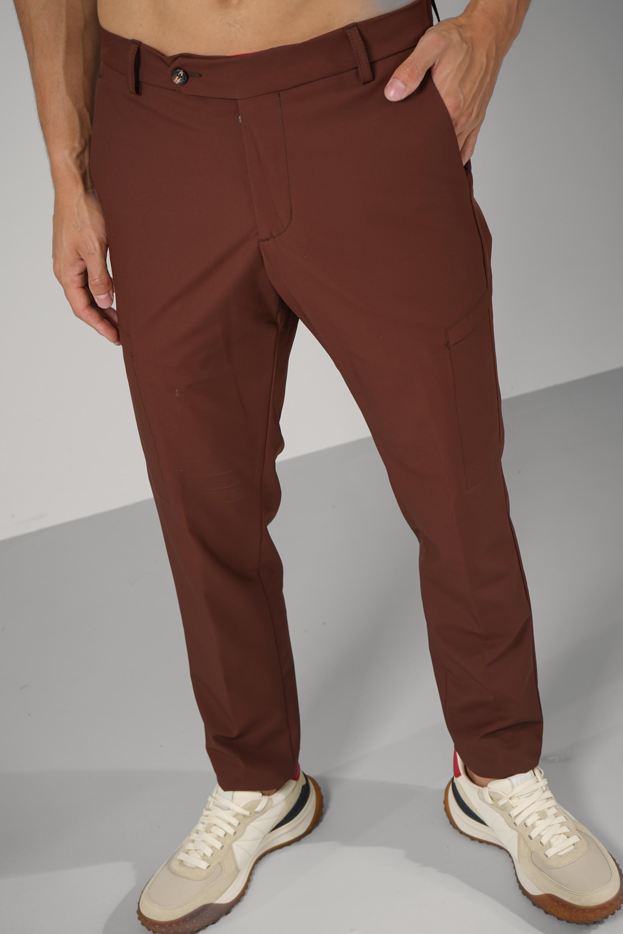 Marco Pescarolo  Metis Zip Trousers – 24 rust colored