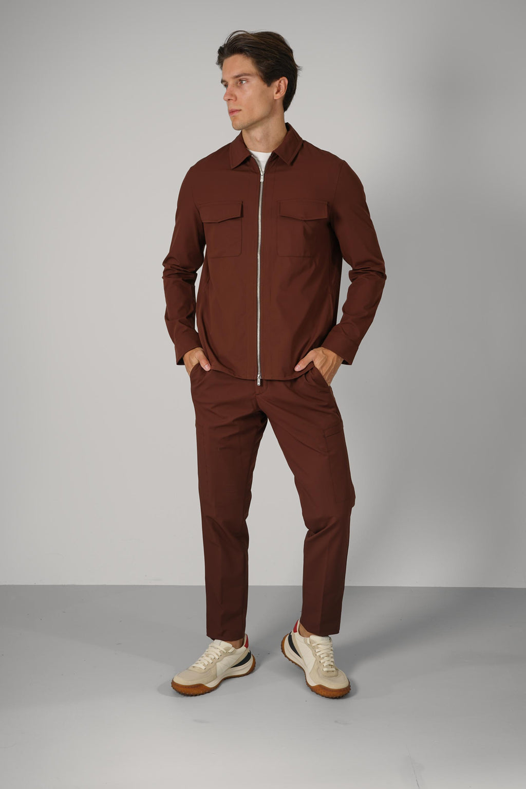 Marco Pescarolo  Urus Zip Jacket – 24 rust colored