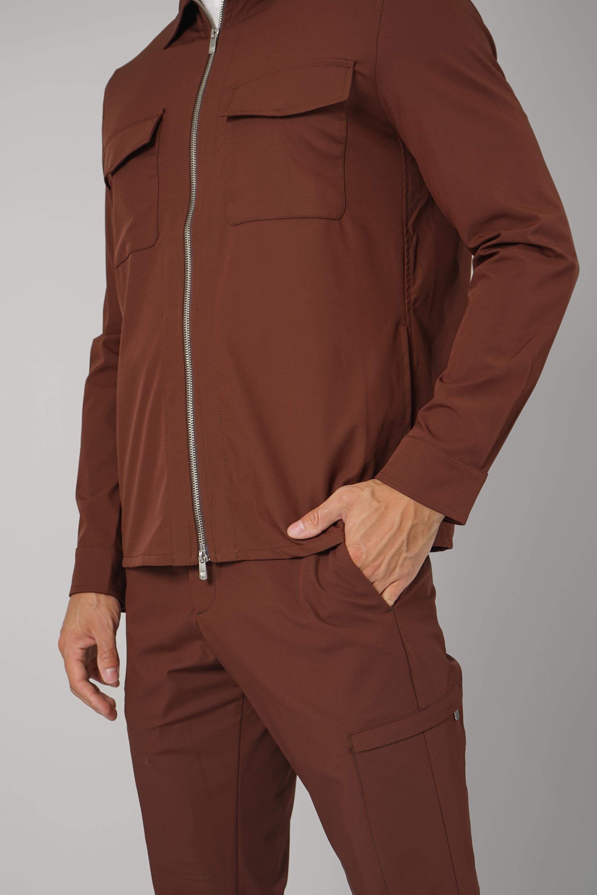Marco Pescarolo  Urus Zip Jacket – 24 rust colored