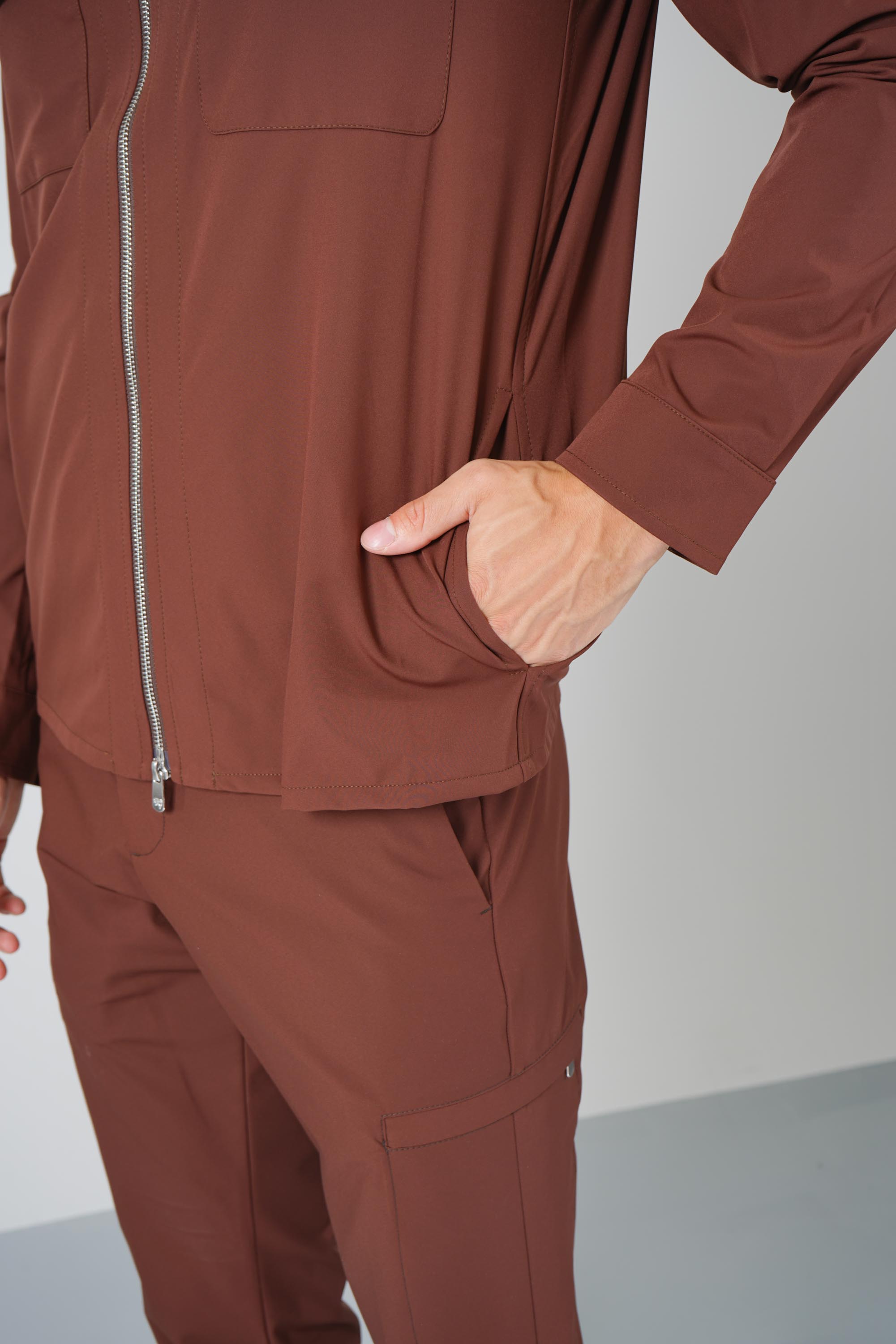 Marco Pescarolo  Urus Zip Jacket – 24 rust colored
