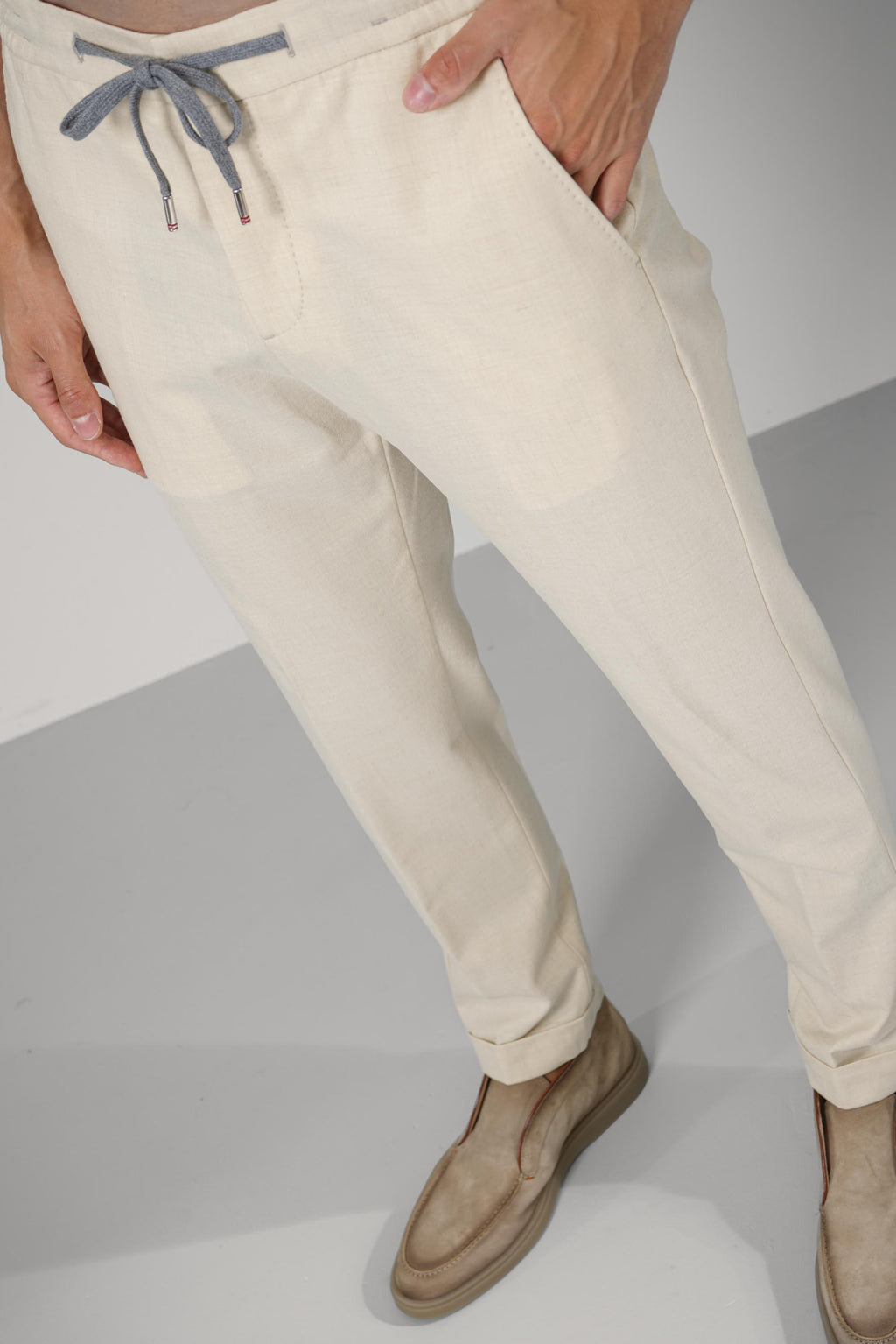 Marco Pescarolo  Caracciolo Zip+ris Trousers – 01 beige