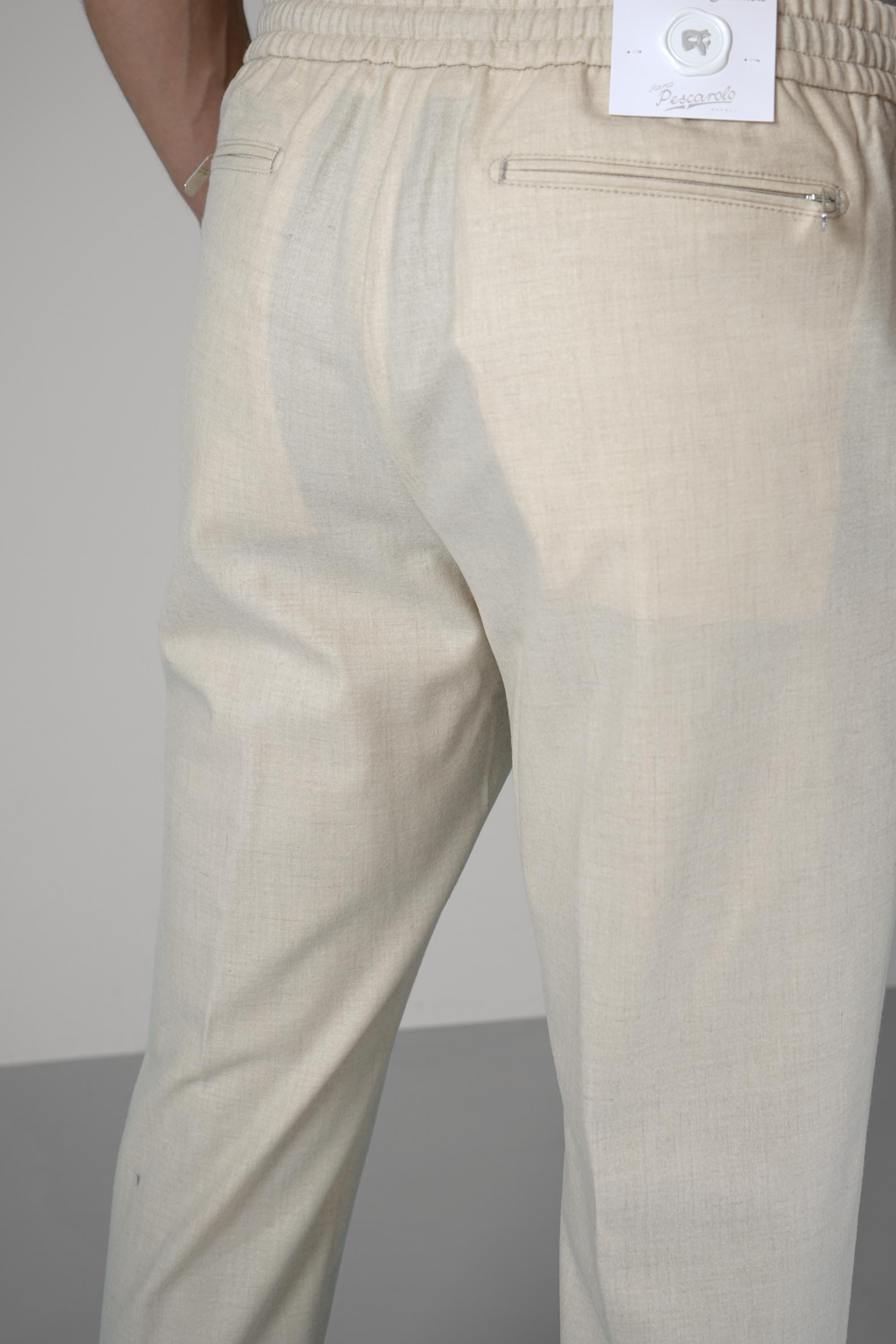 Marco Pescarolo  Caracciolo Zip+ris Trousers – 01 beige