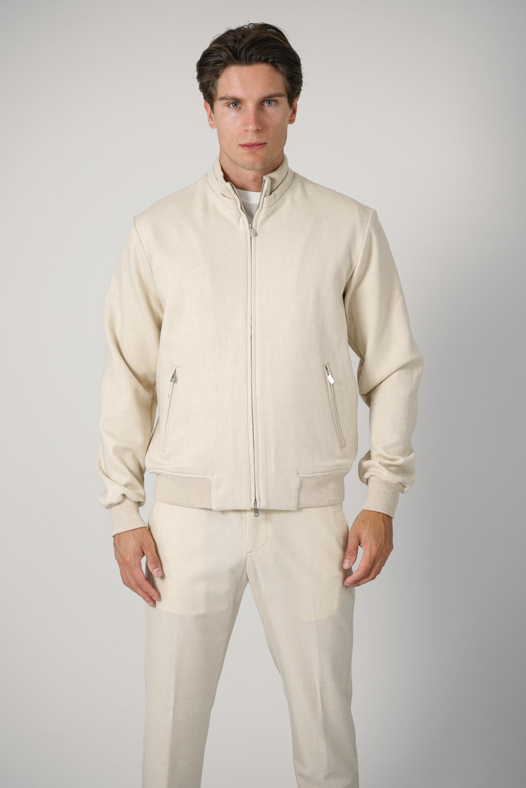 Marco Pescarolo  Icon Zip Jacket – 01 beige