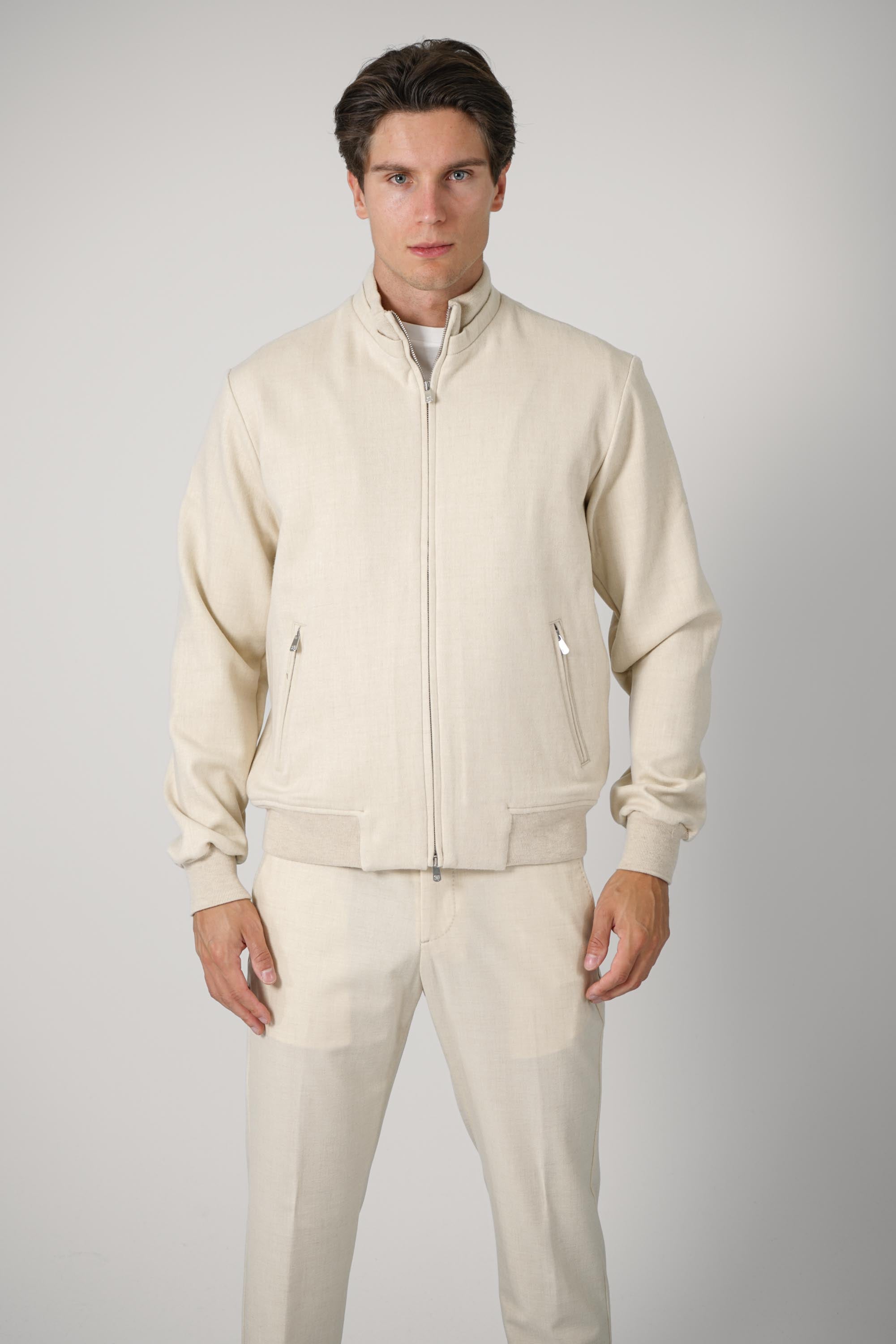 Marco Pescarolo  Icon Zip Jacket – 01 beige