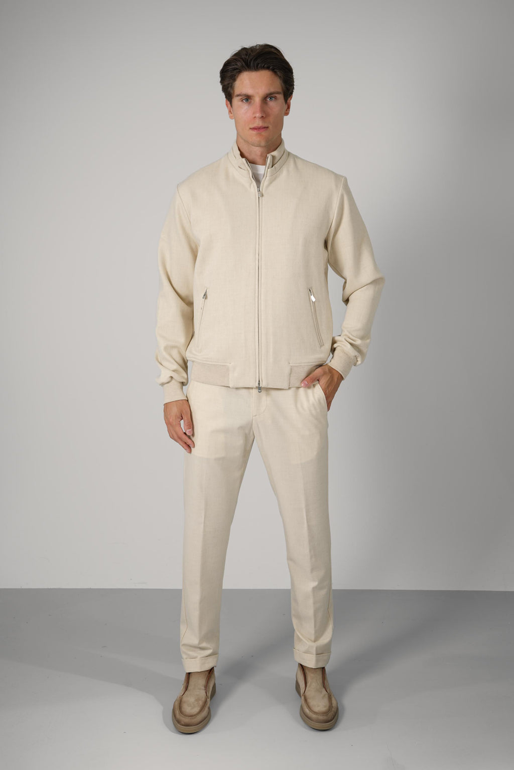 Marco Pescarolo  Caracciolo Zip+ris Trousers – 01 beige