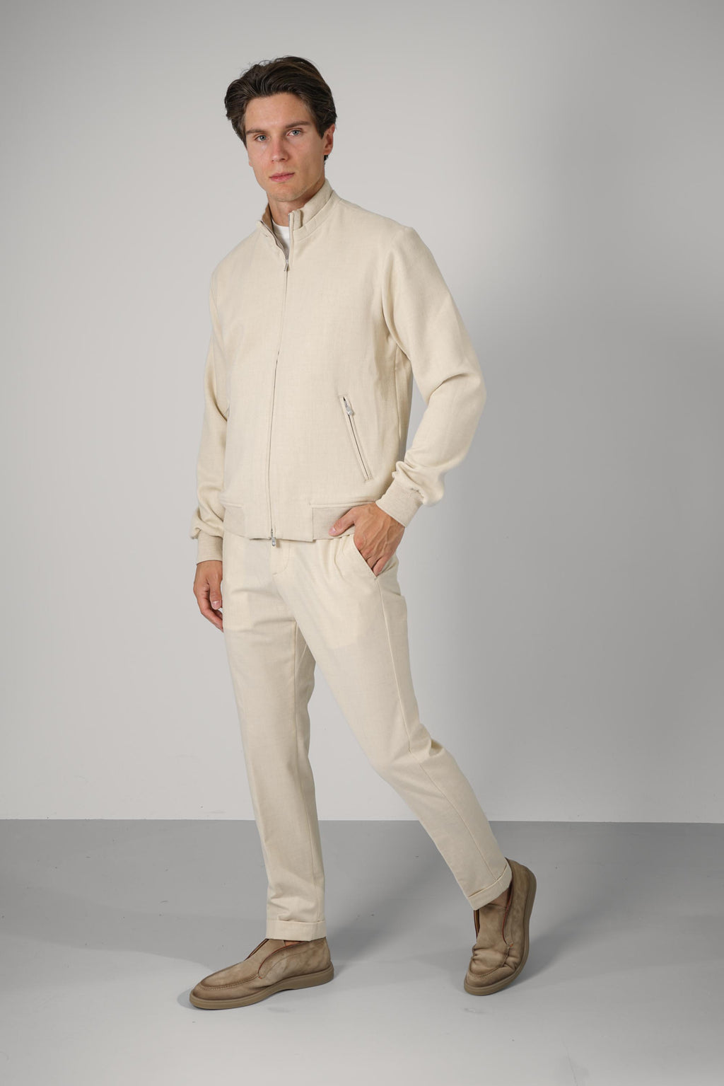Marco Pescarolo  Icon Zip Jacket – 01 beige