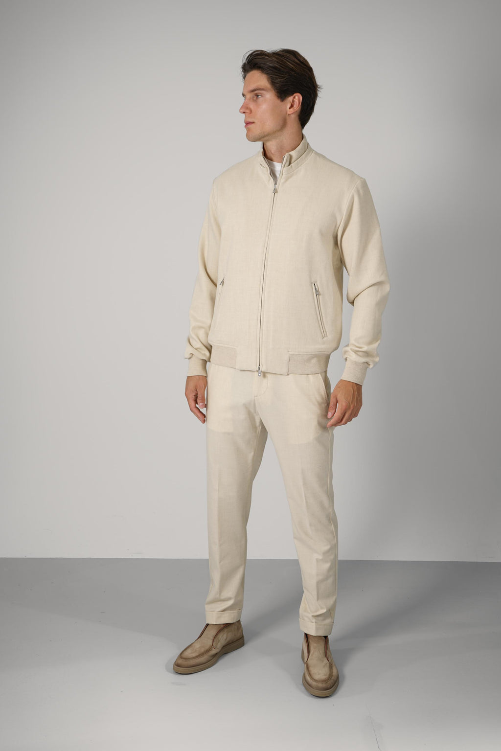 Marco Pescarolo  Icon Zip Jacket – 01 beige