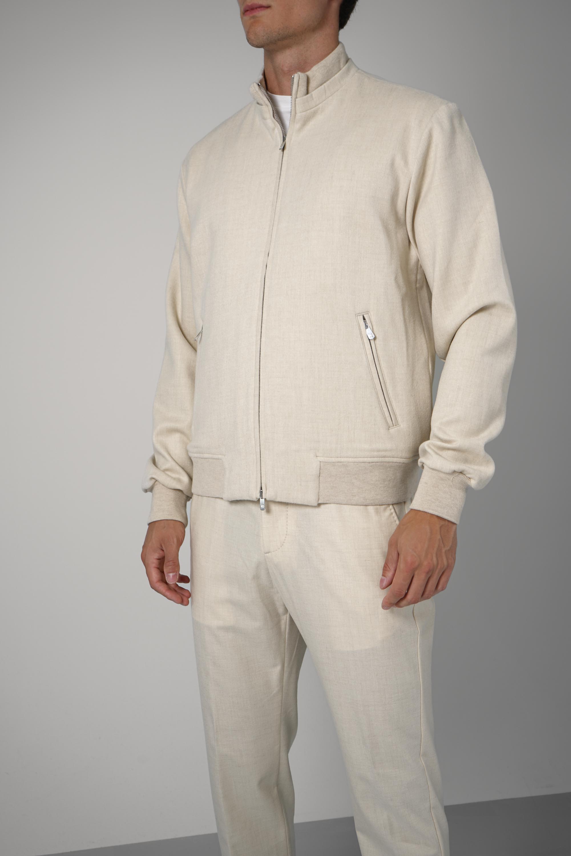 Marco Pescarolo  Icon Zip Jacket – 01 beige