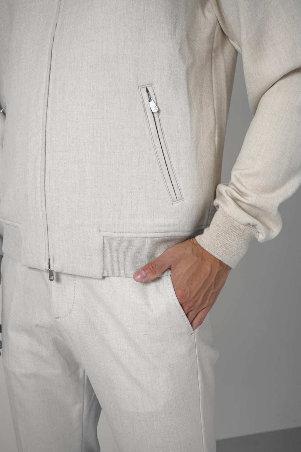 Marco Pescarolo  Icon Zip Jacket – 01 beige