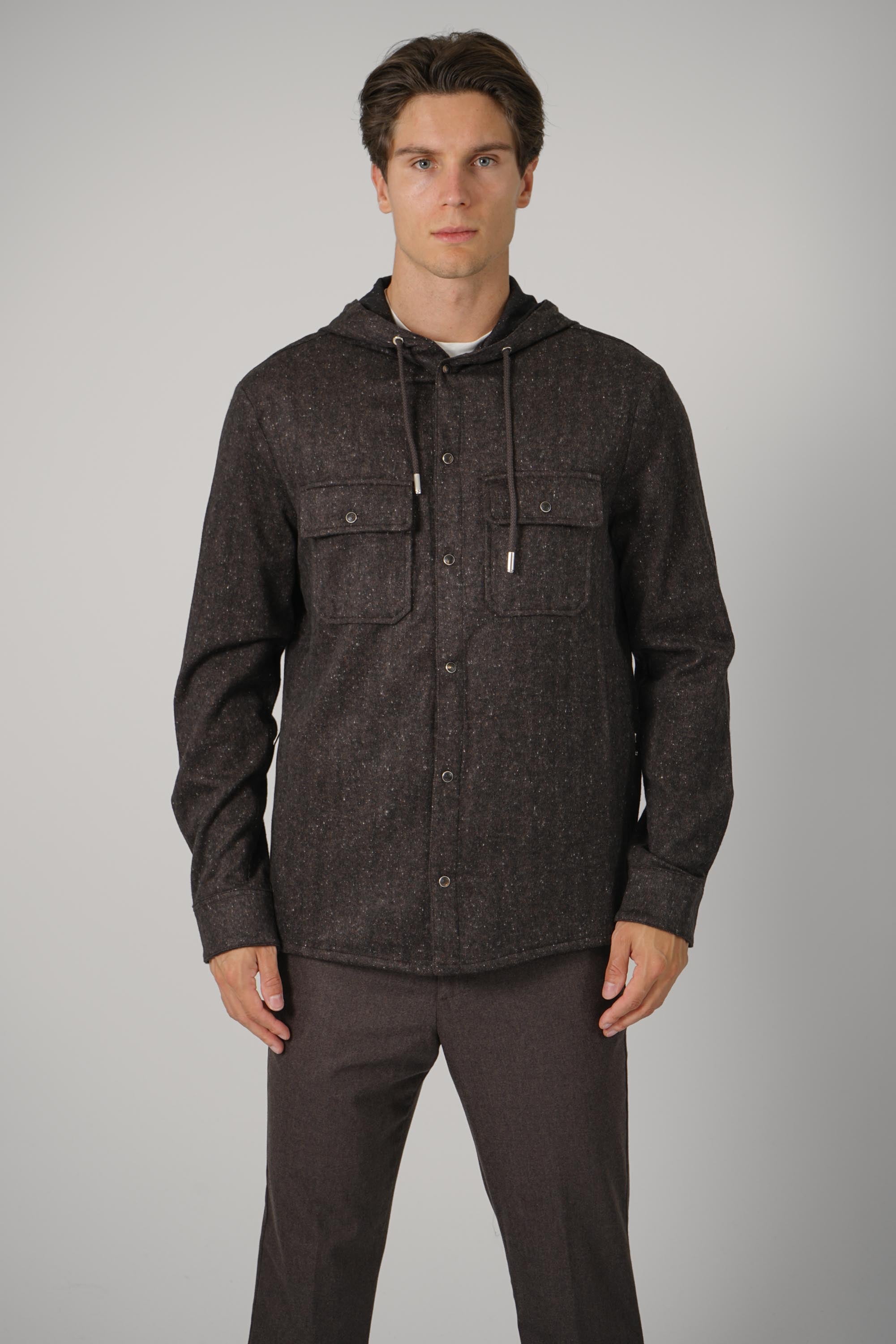 Marco Pescarolo Daytona Hooded Shirt Jacket – 05 brown
