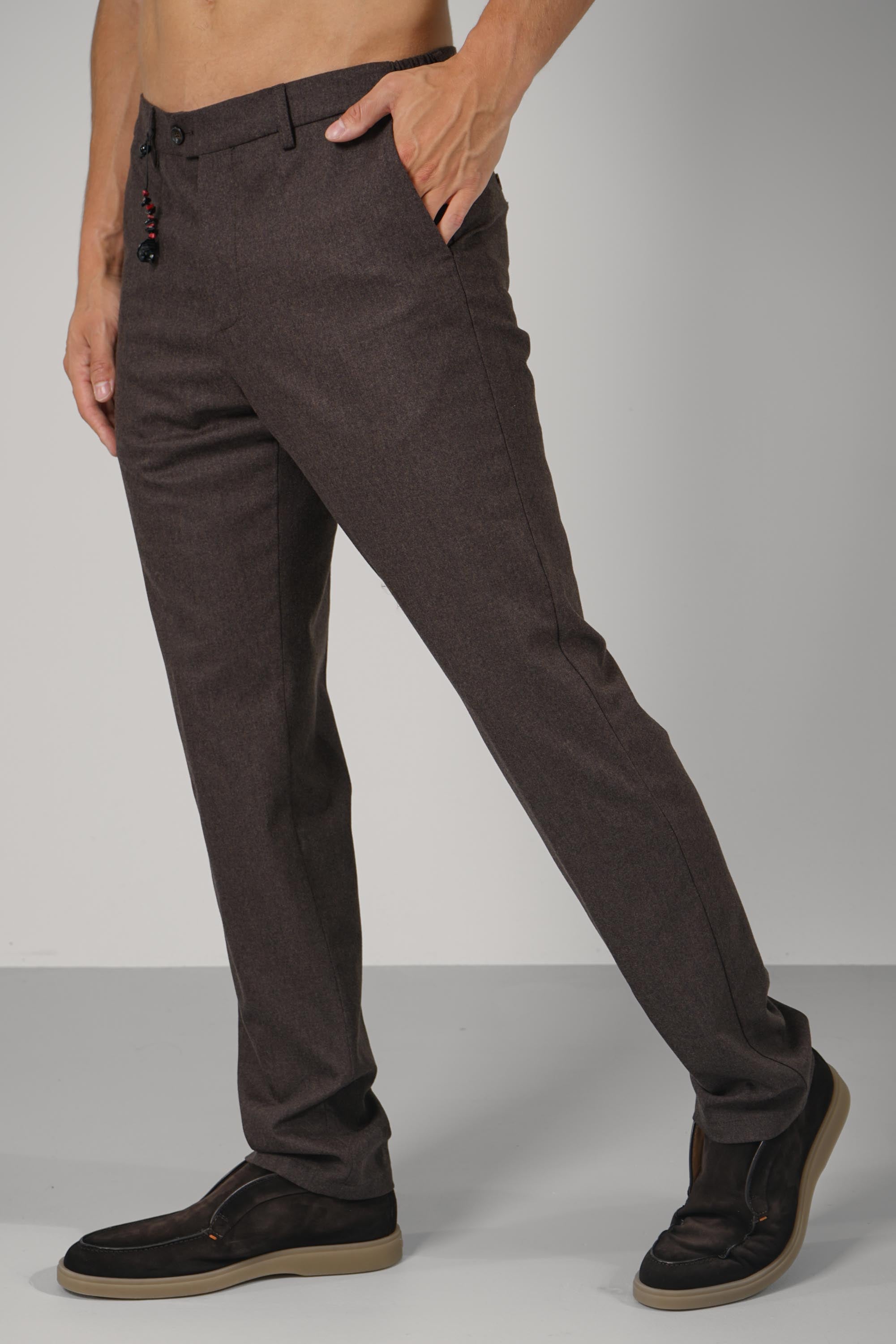 Marco Pescarolo  Vento Zip Trousers – 19 brown