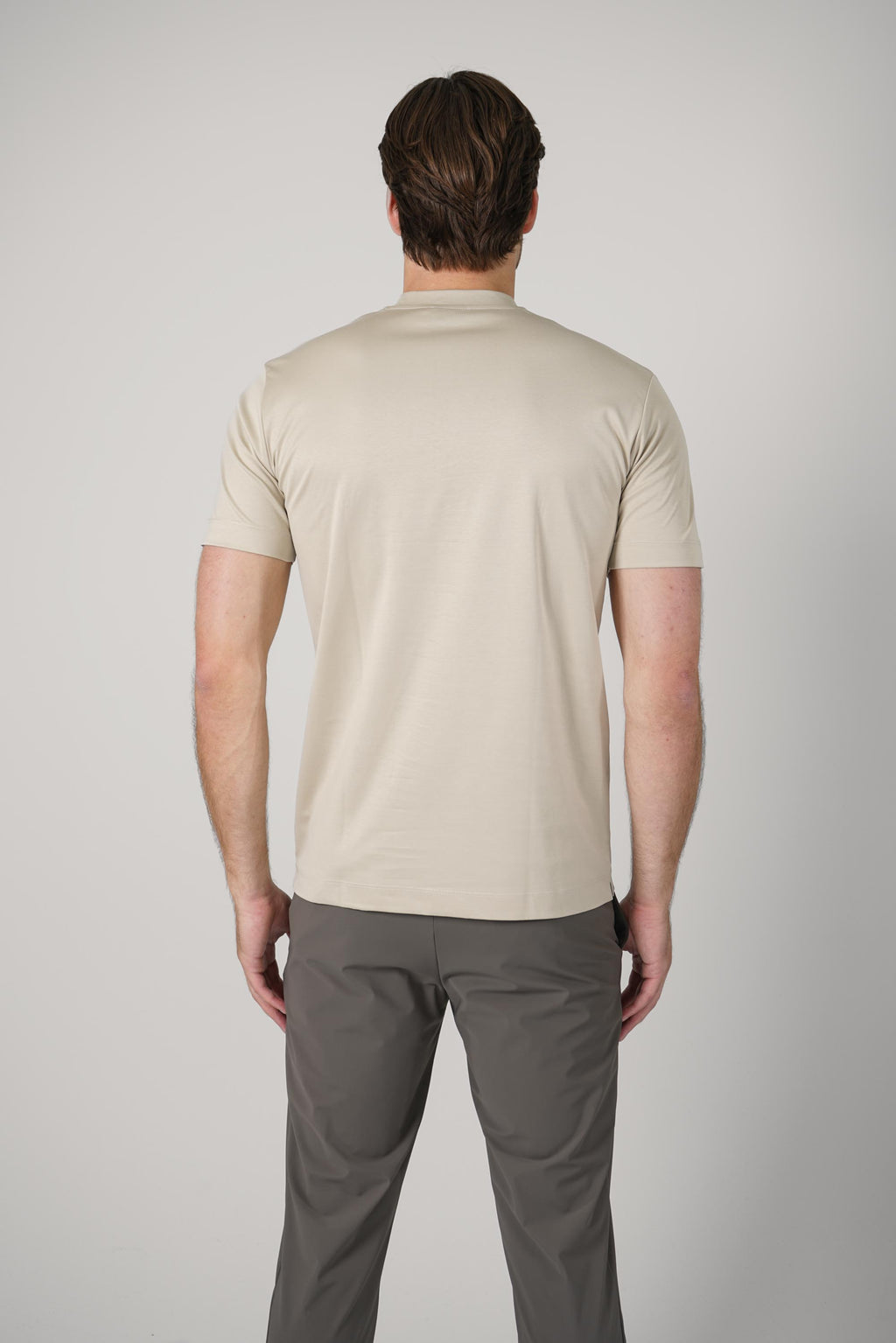 Valenza Slim Fit Supima  T-Shirt Beige