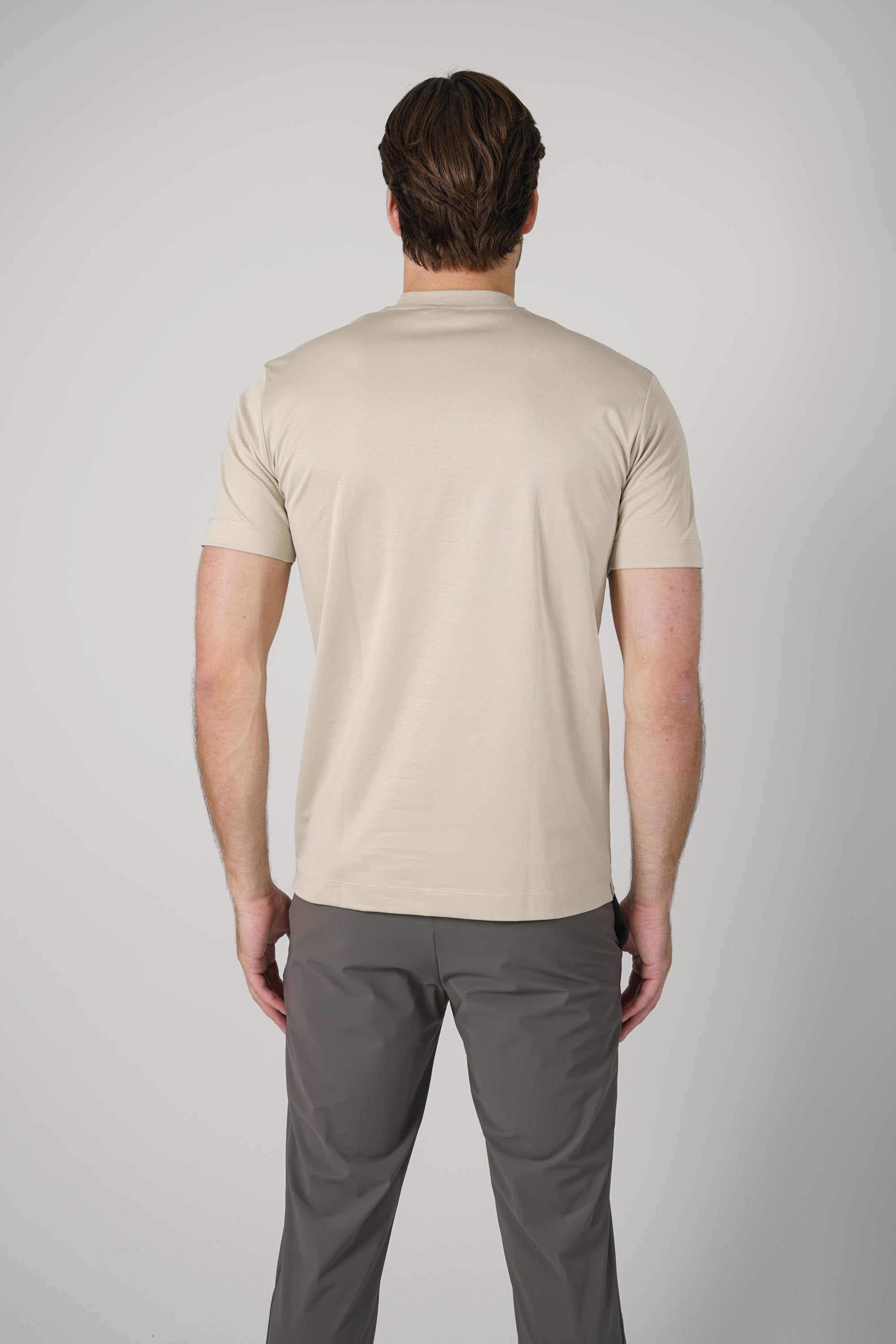 Valenza Slim Fit Supima  T-Shirt Beige