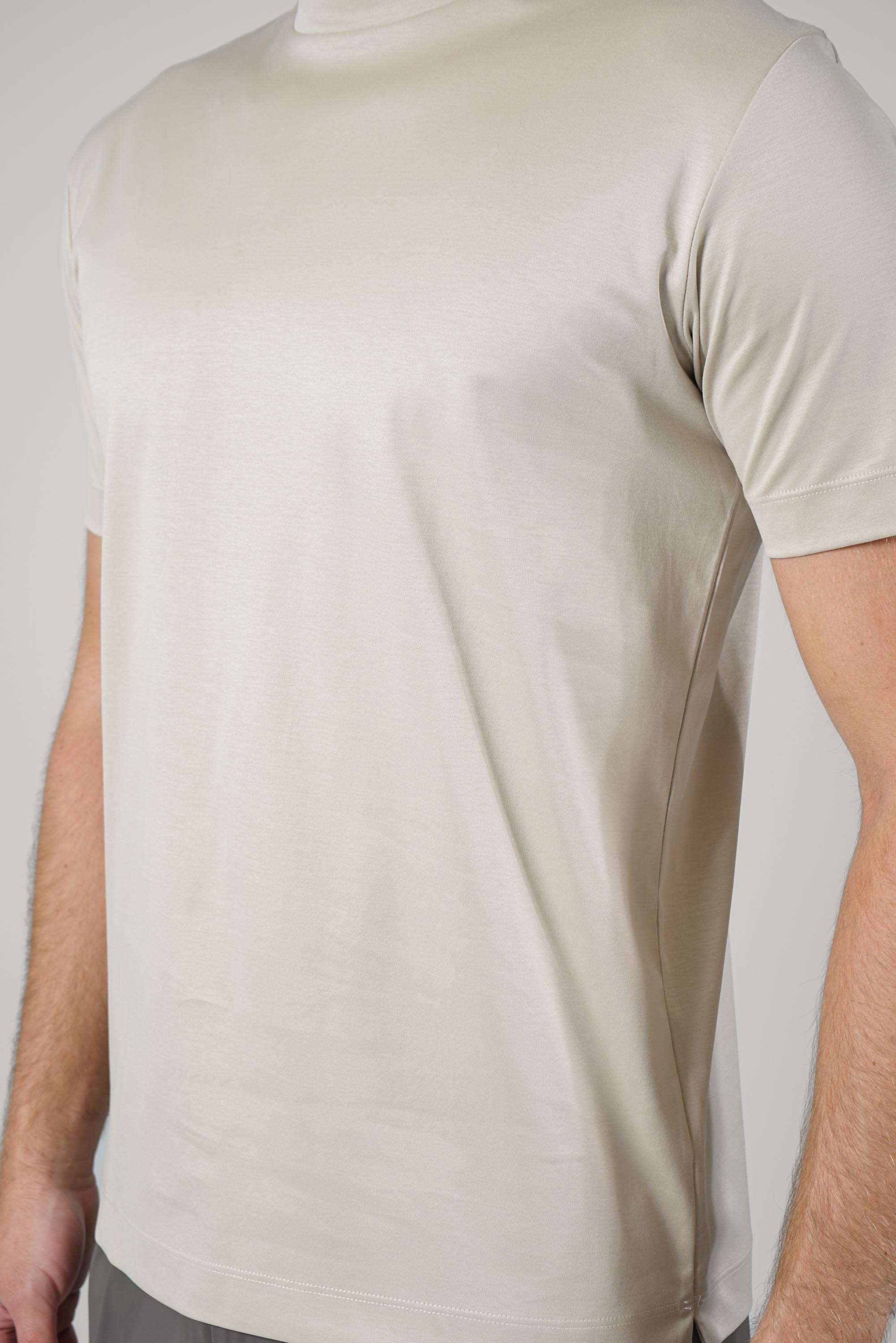 Valenza Slim Fit Supima  T-Shirt Beige
