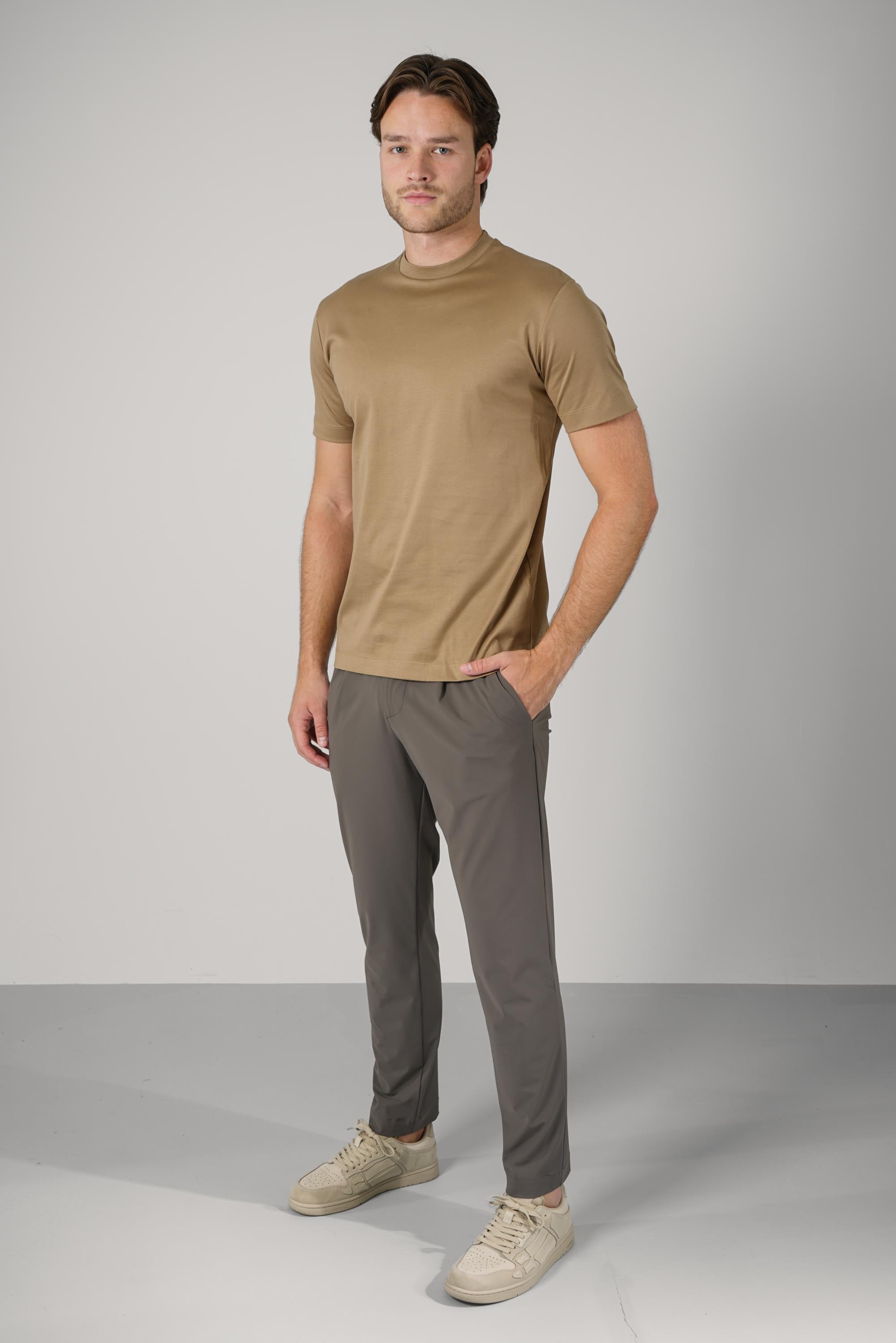 Valenza Slim Fit Supima T-Shirt Almond